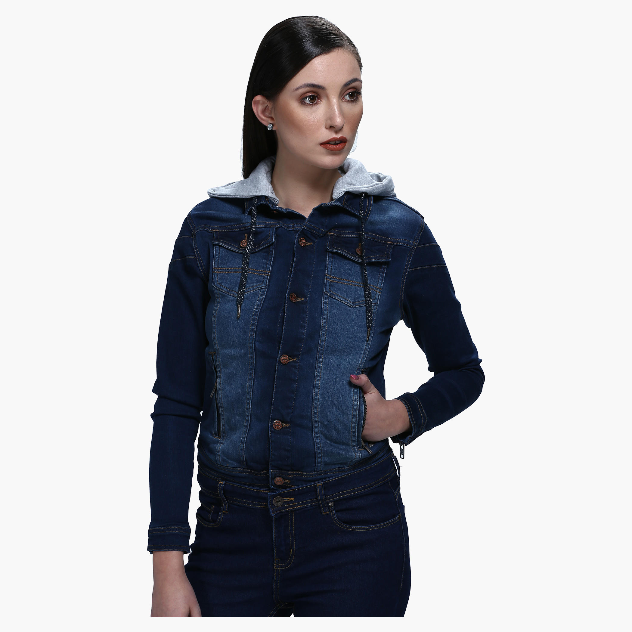 Denim Biker Detachable Hood Jacket in Regular Fit-women-winterwear-coatsandjackets-jackets-image-5