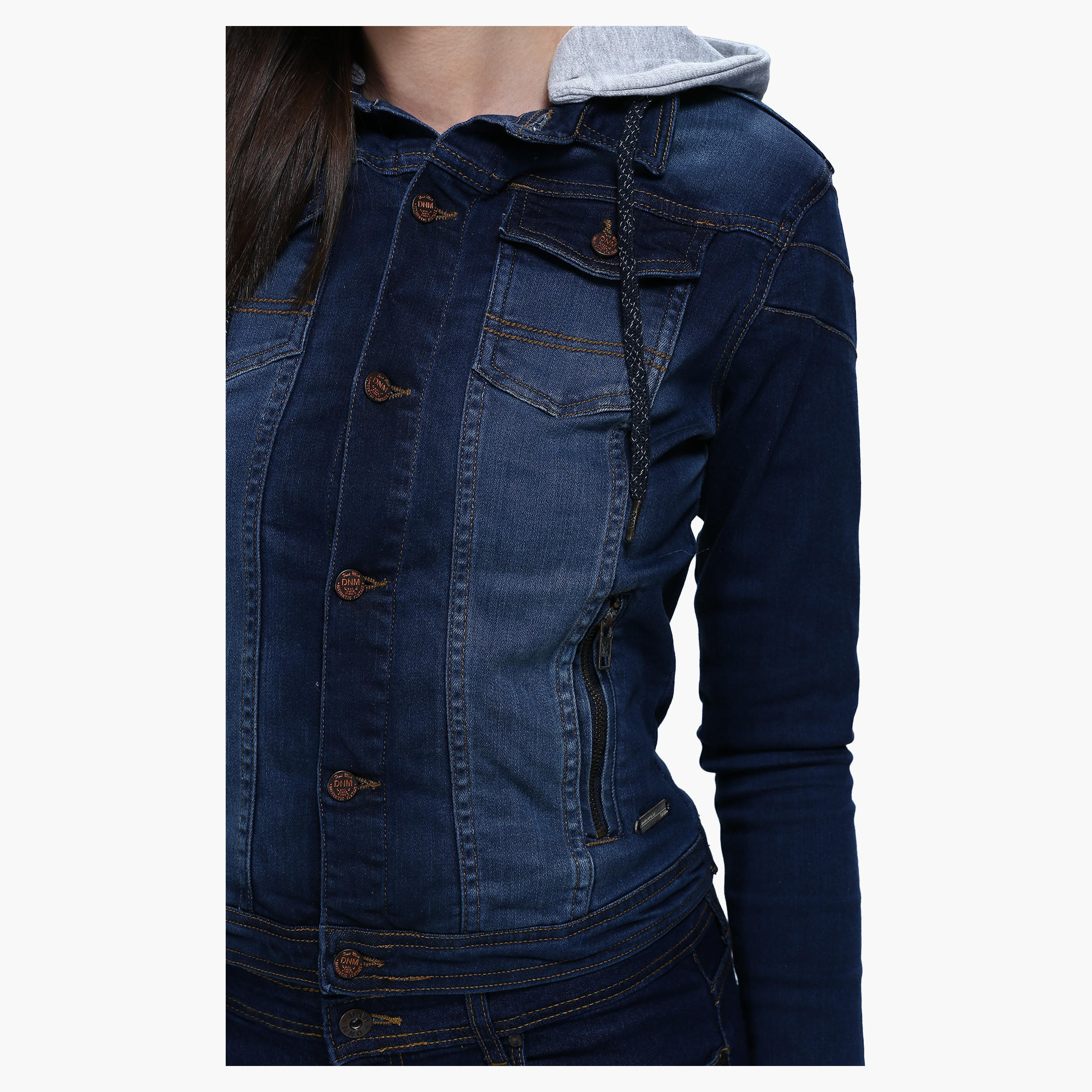 Denim Biker Detachable Hood Jacket in Regular Fit-women-winterwear-coatsandjackets-jackets-image-2