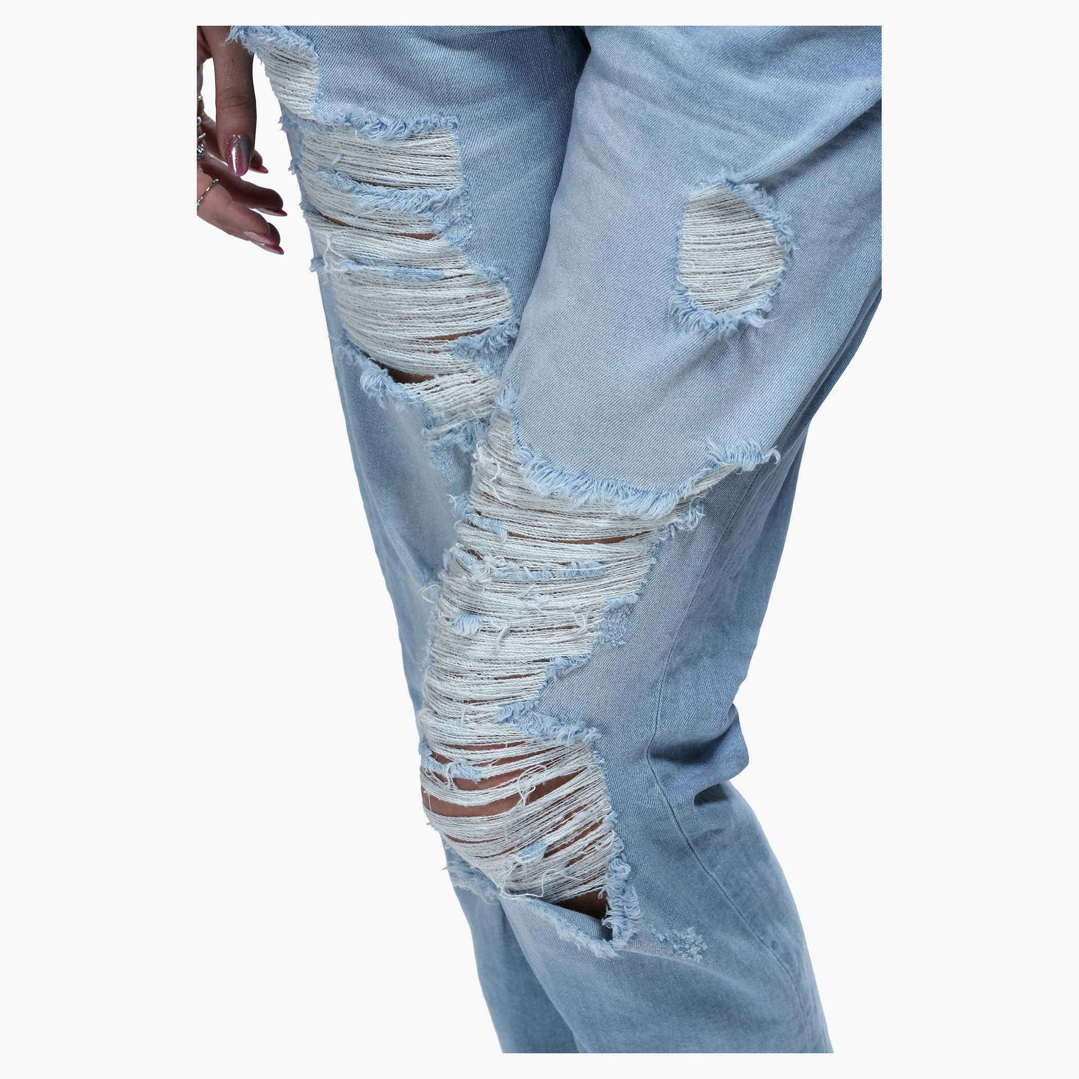 Distressed Jeans with Button Closure-women-clothing-bottoms-jeans-image-2