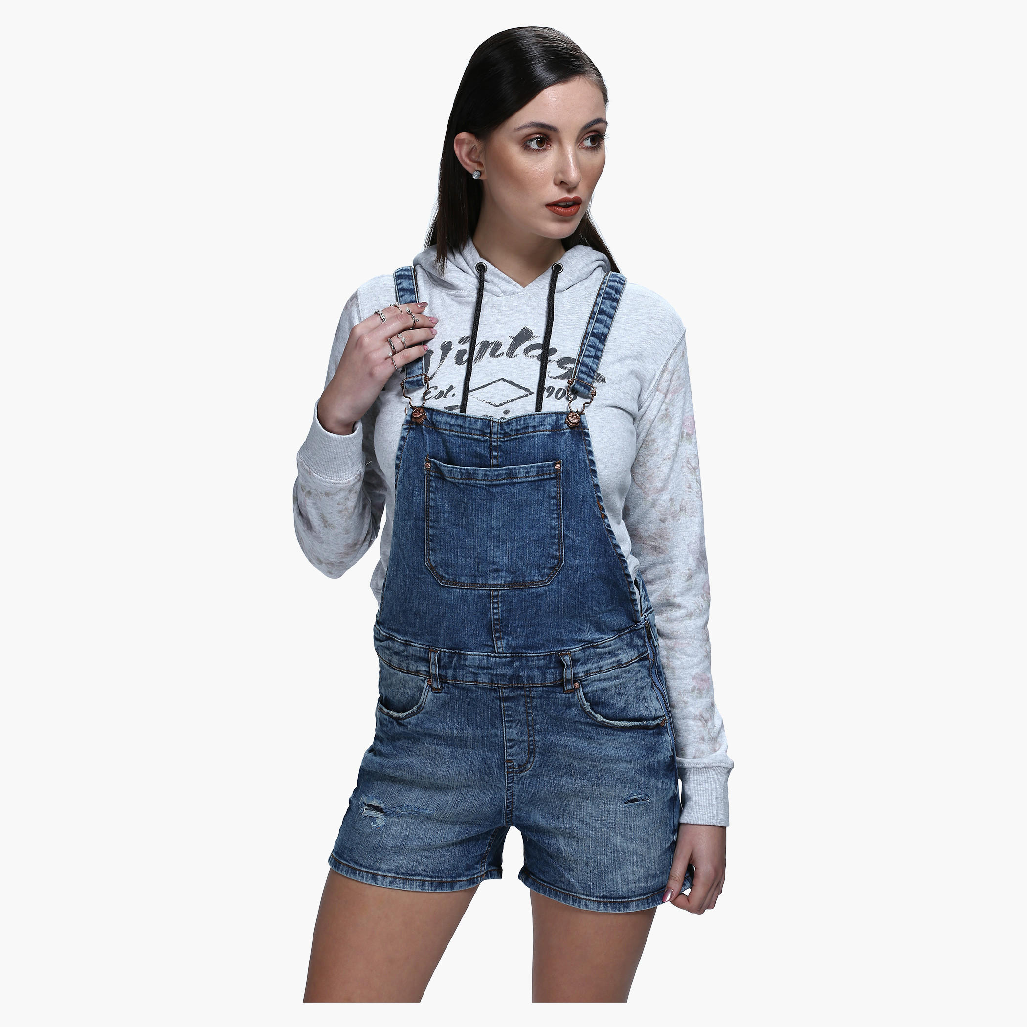 Dungaree with Front Pockets and Belt Loops-women-clothing-jumpsuits-image-1