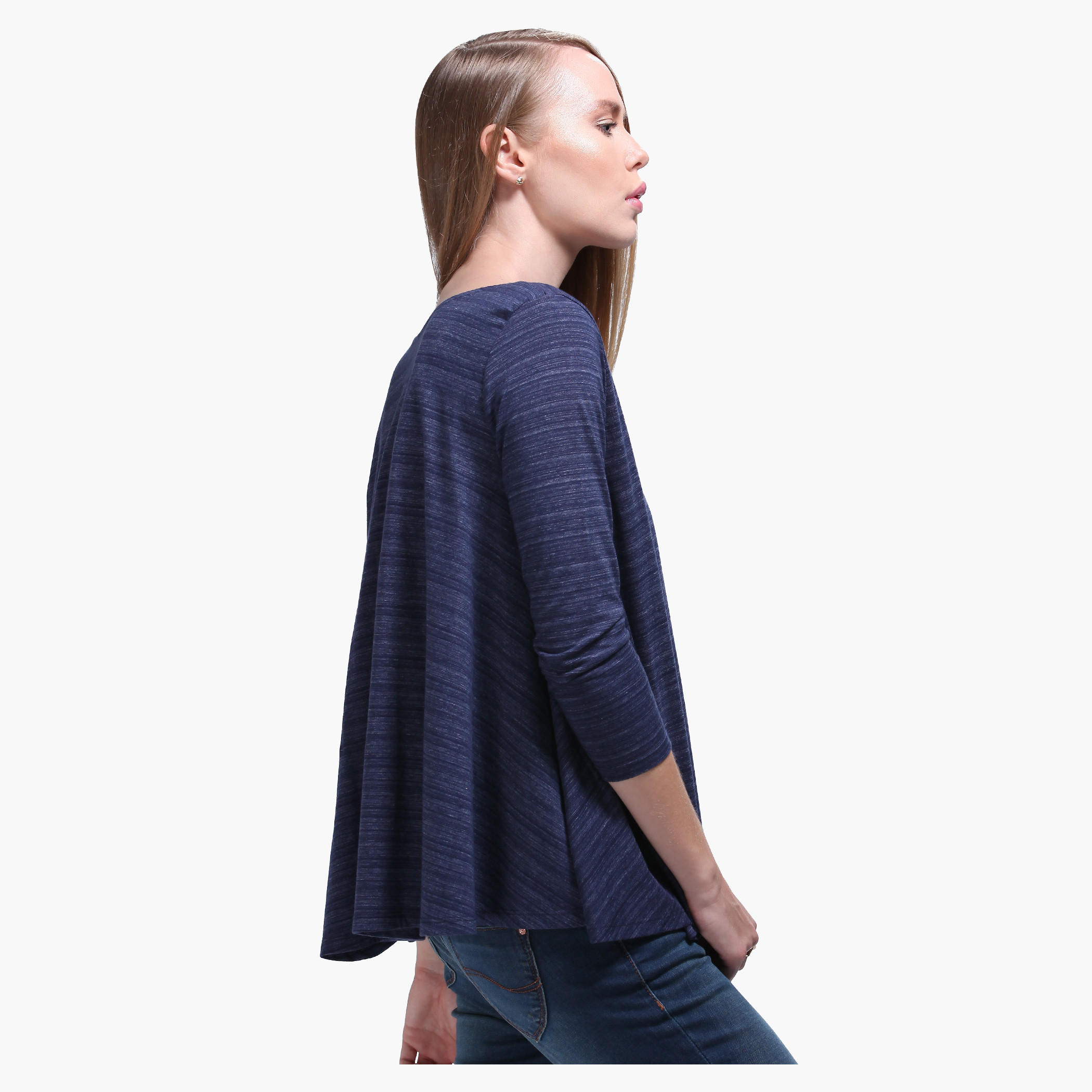 Textured T-shirt with Long Sleeves-women-clothing-tshirts-image-3