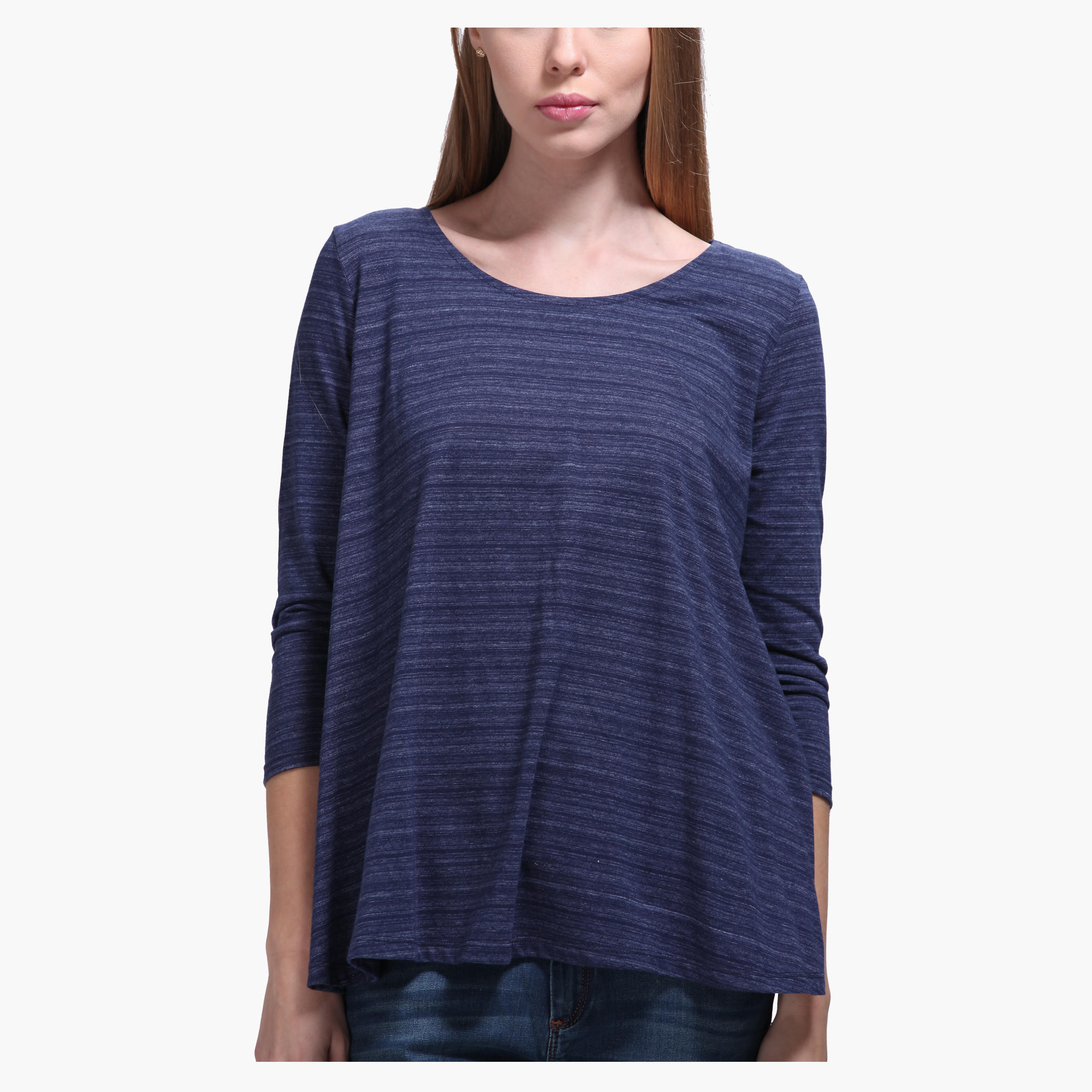 Textured T-shirt with Long Sleeves-women-clothing-tshirts-image-2