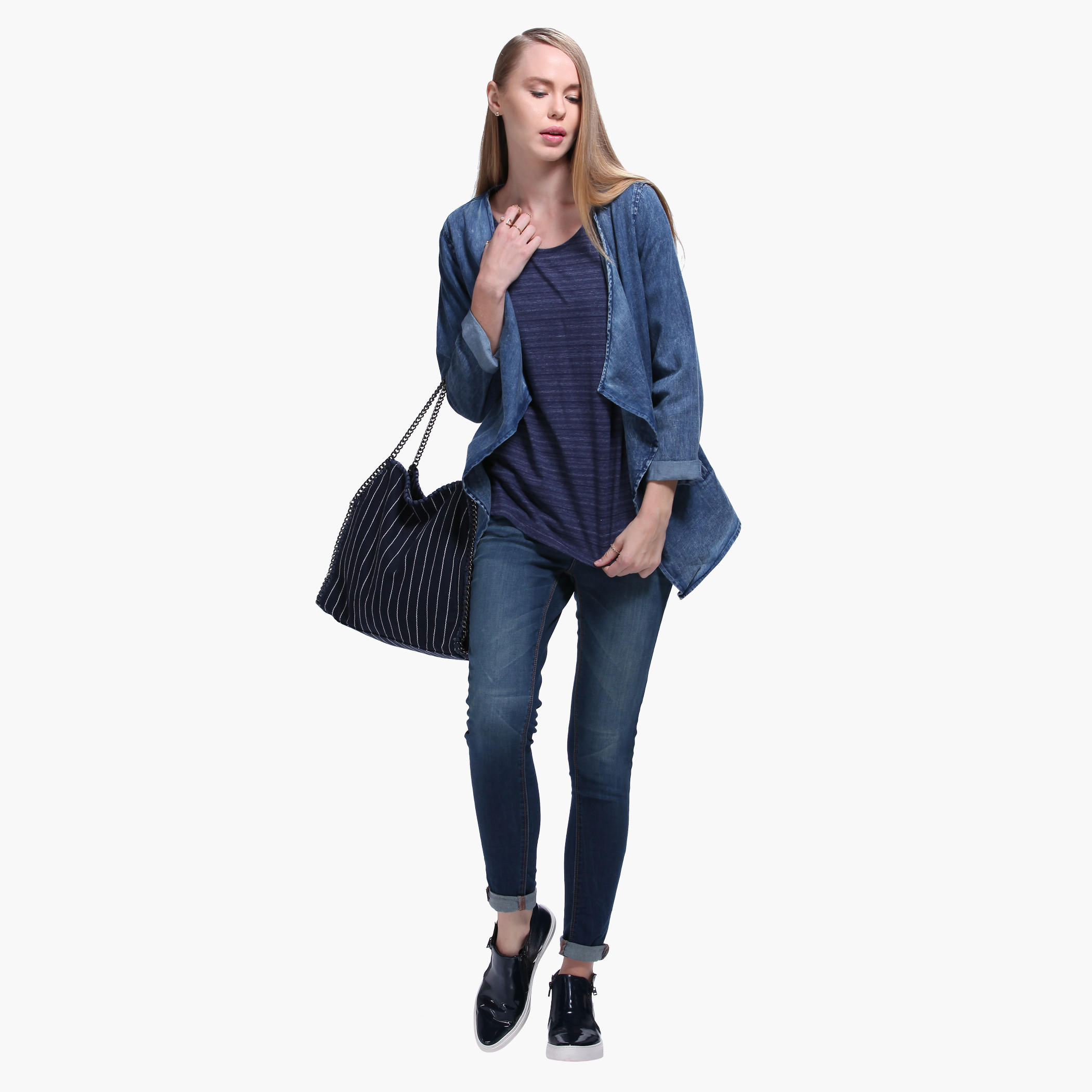 Textured T-shirt with Long Sleeves-women-clothing-tshirts-image-1