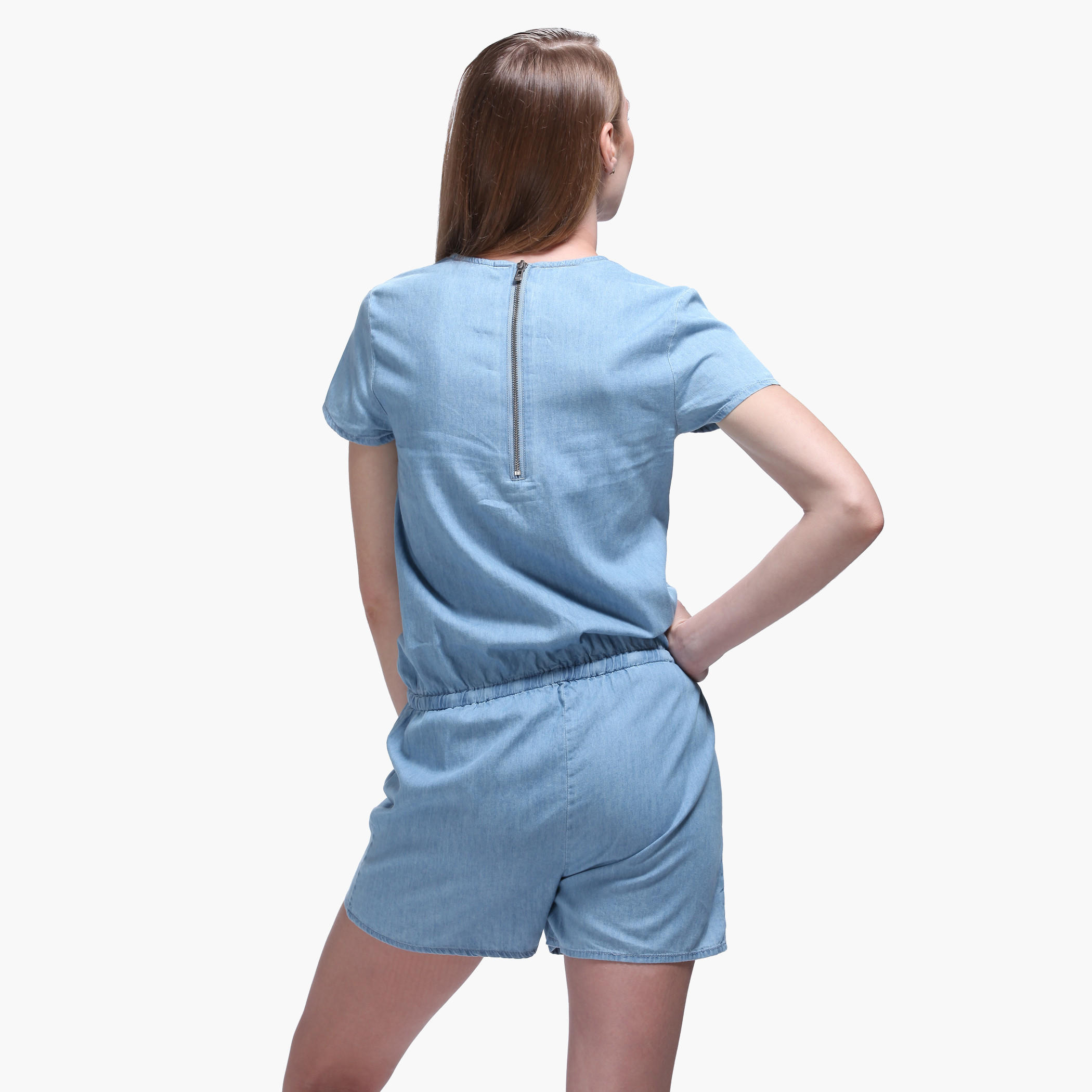 Textured Playsuit with Short Sleeves-women-clothing-jumpsuits-image-2