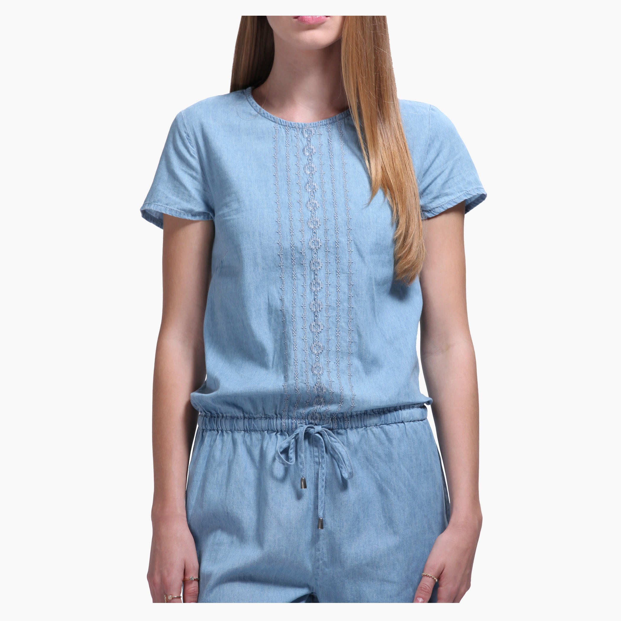 Textured Playsuit with Short Sleeves-women-clothing-jumpsuits-image-4
