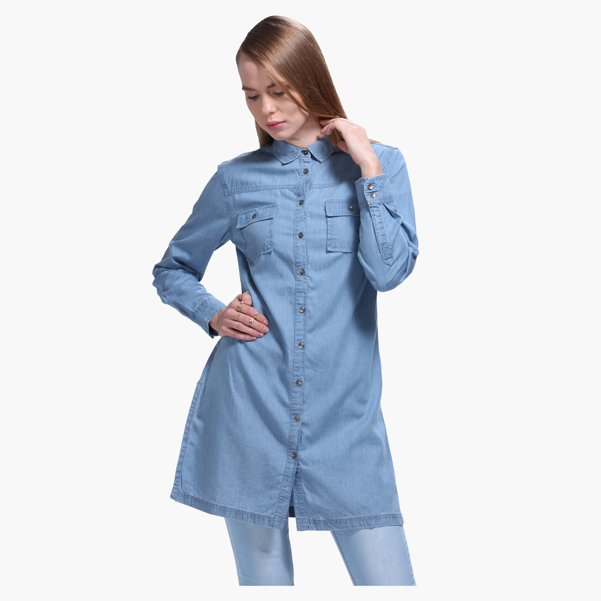 Long Sleeveless Denim Shirt-women-clothing-shirtsandblouses-blouses-image-1