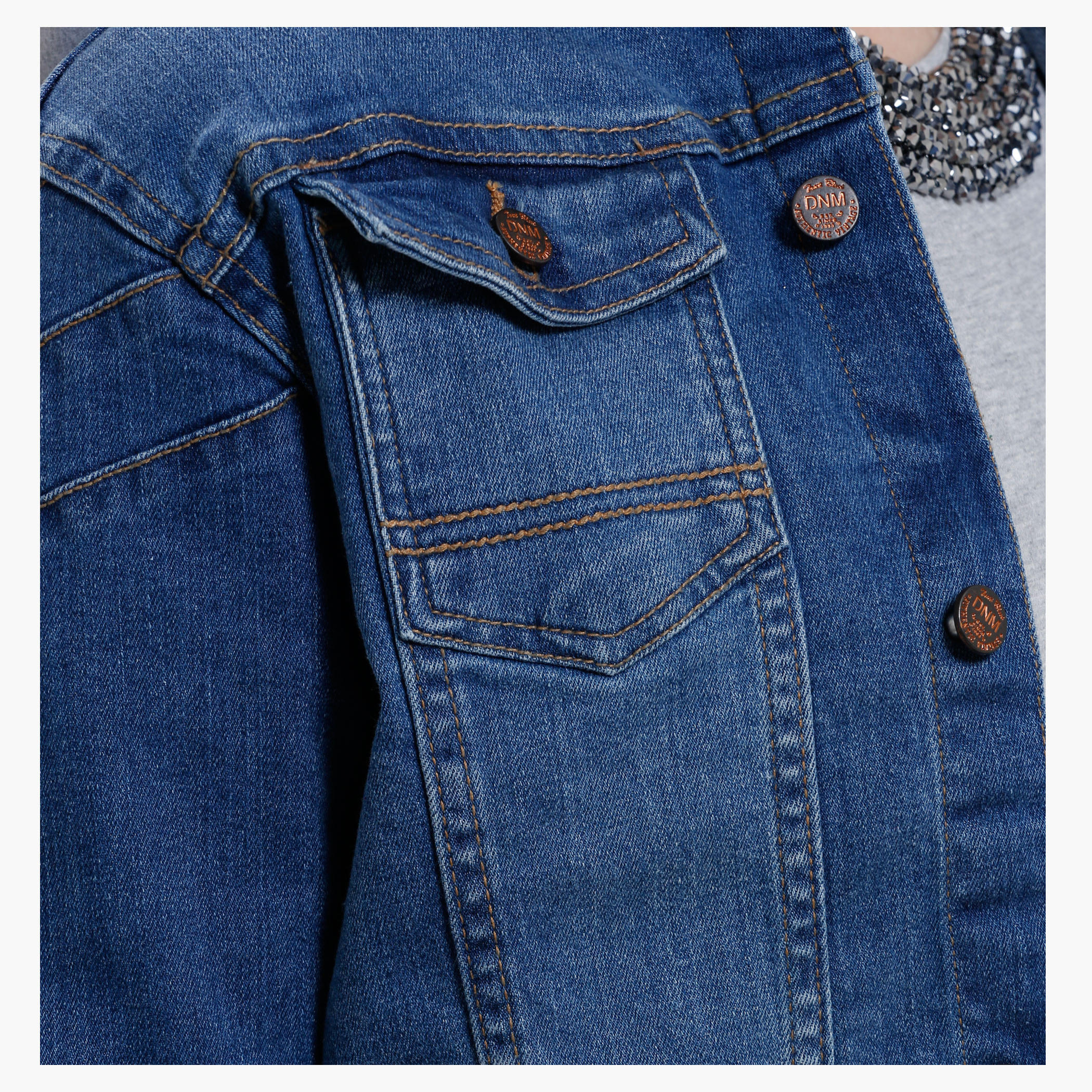 Denim Biker Jacket with Hood and Long Sleeves-women-winterwear-coatsandjackets-jackets-image-4