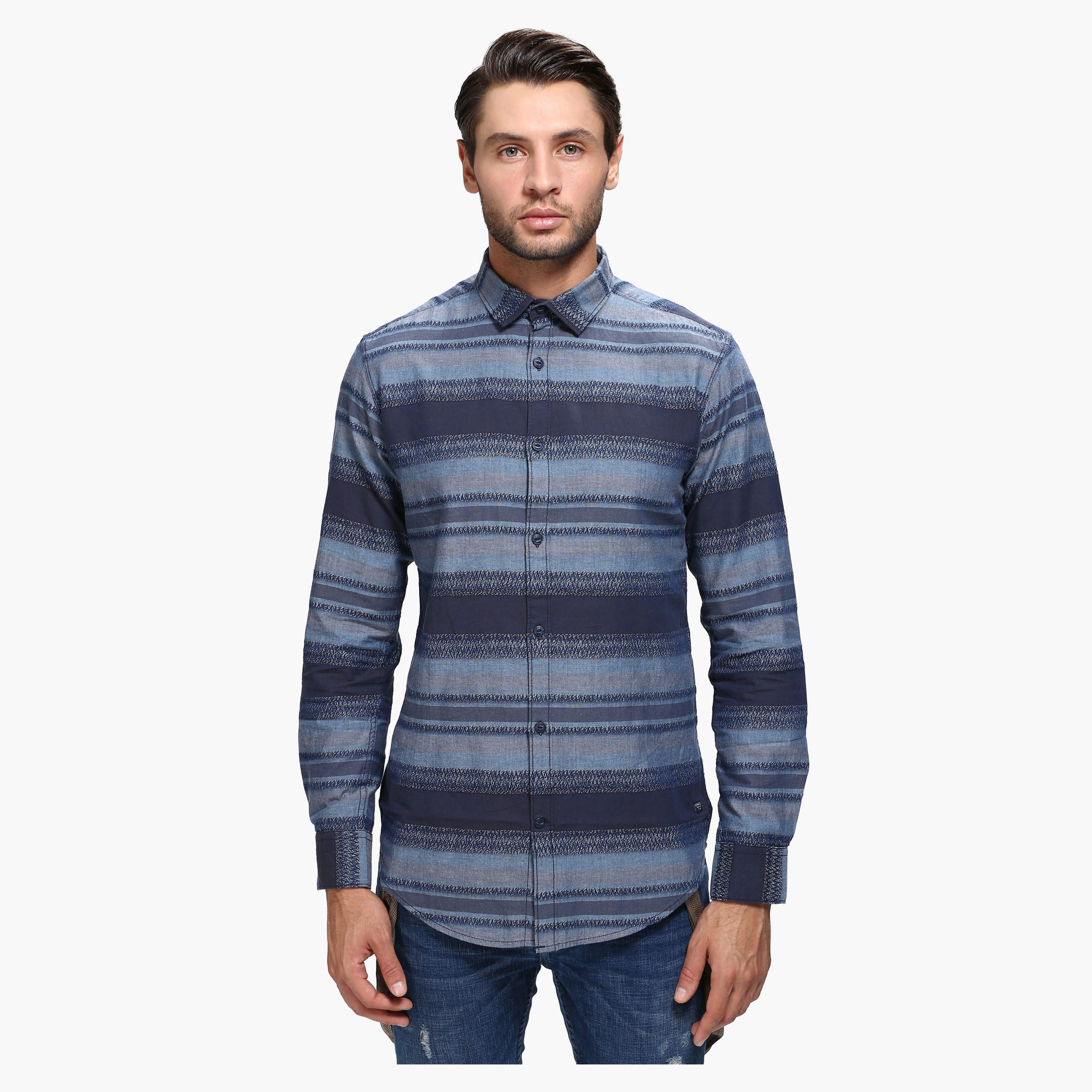 Casual Printed Shirt with Long Sleeves in Slim Fit-men-clothing-shirts-image-1