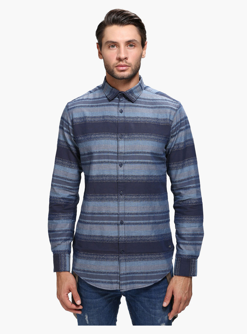 Casual Printed Shirt with Long Sleeves in Slim Fit-men-clothing-shirts-image-1