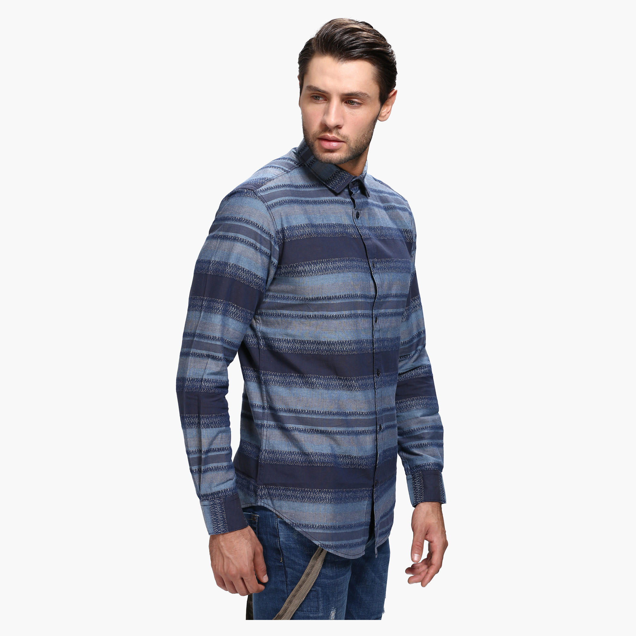 Casual Printed Shirt with Long Sleeves in Slim Fit-men-clothing-shirts-image-3