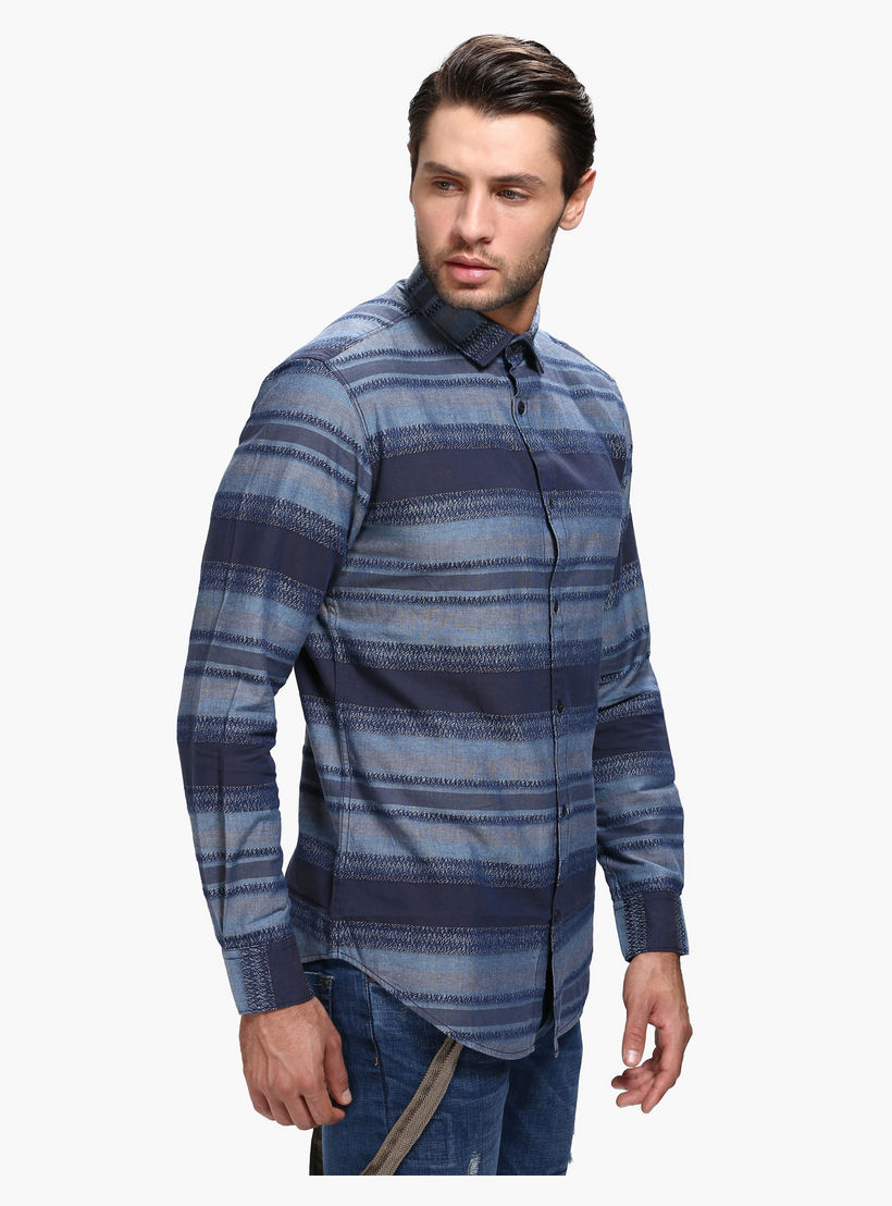Casual Printed Shirt with Long Sleeves in Slim Fit-men-clothing-shirts-image-3