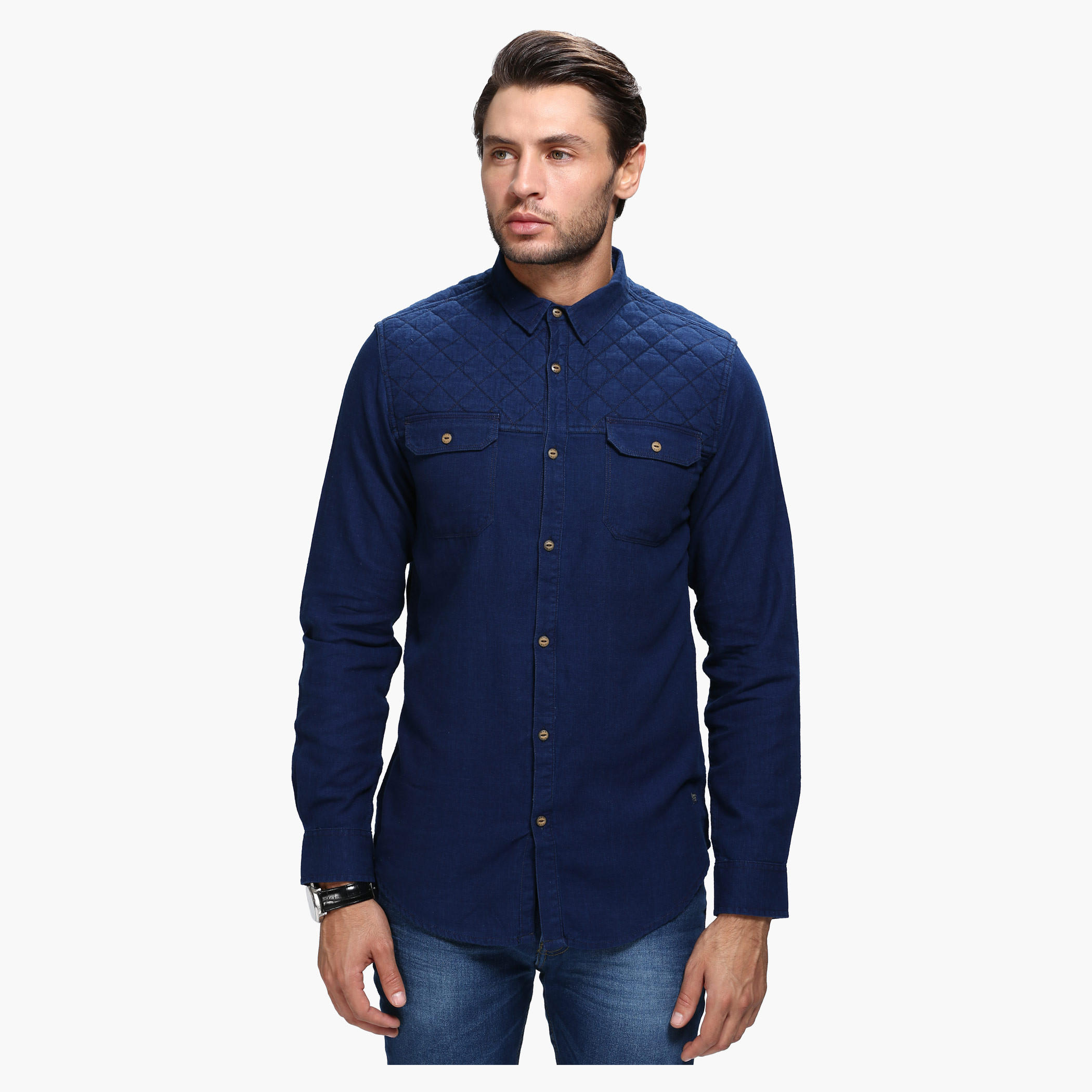 Casual Shirt with Long Sleeves in Slim Fit-men-clothing-shirts-image-1