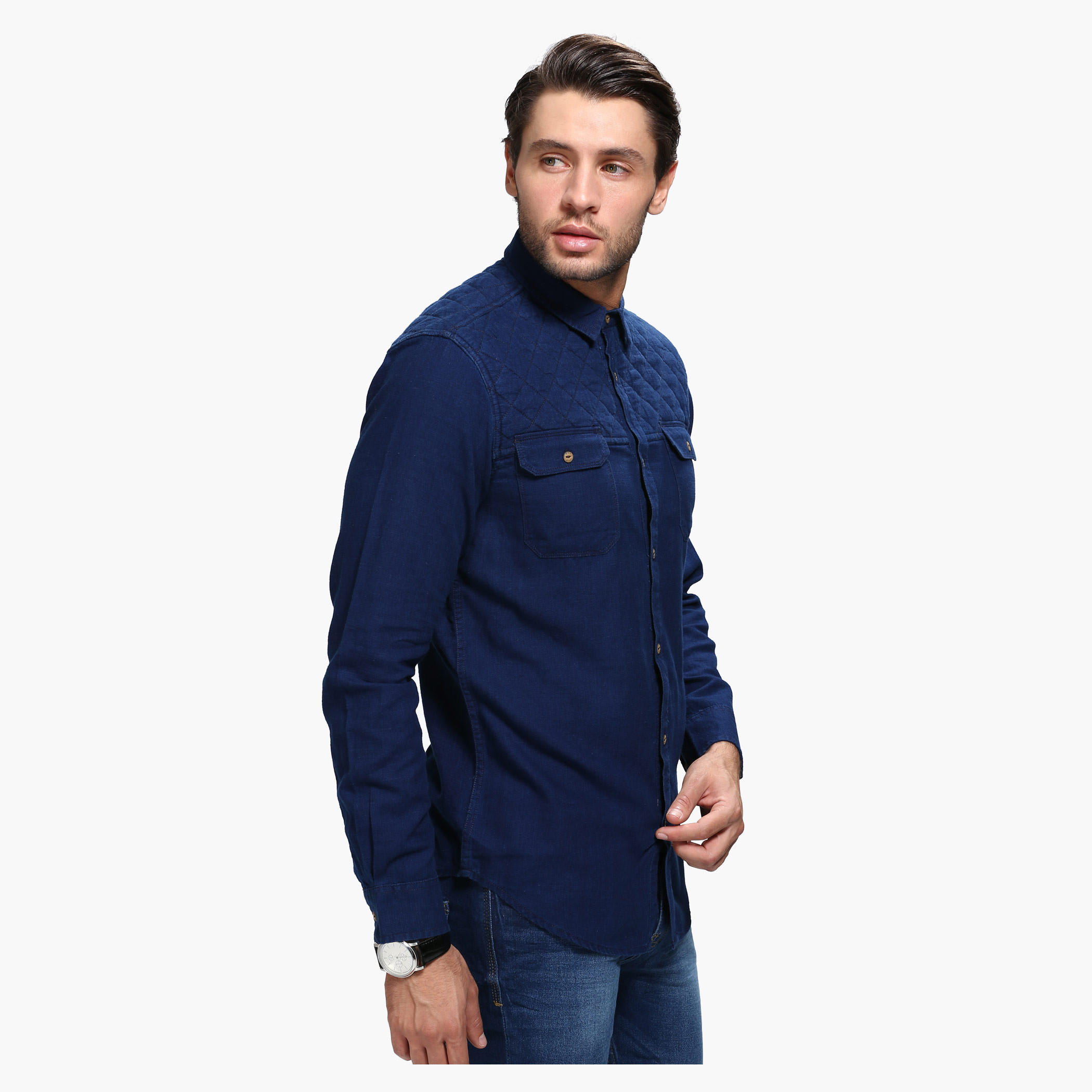 Casual Shirt with Long Sleeves in Slim Fit-men-clothing-shirts-image-3