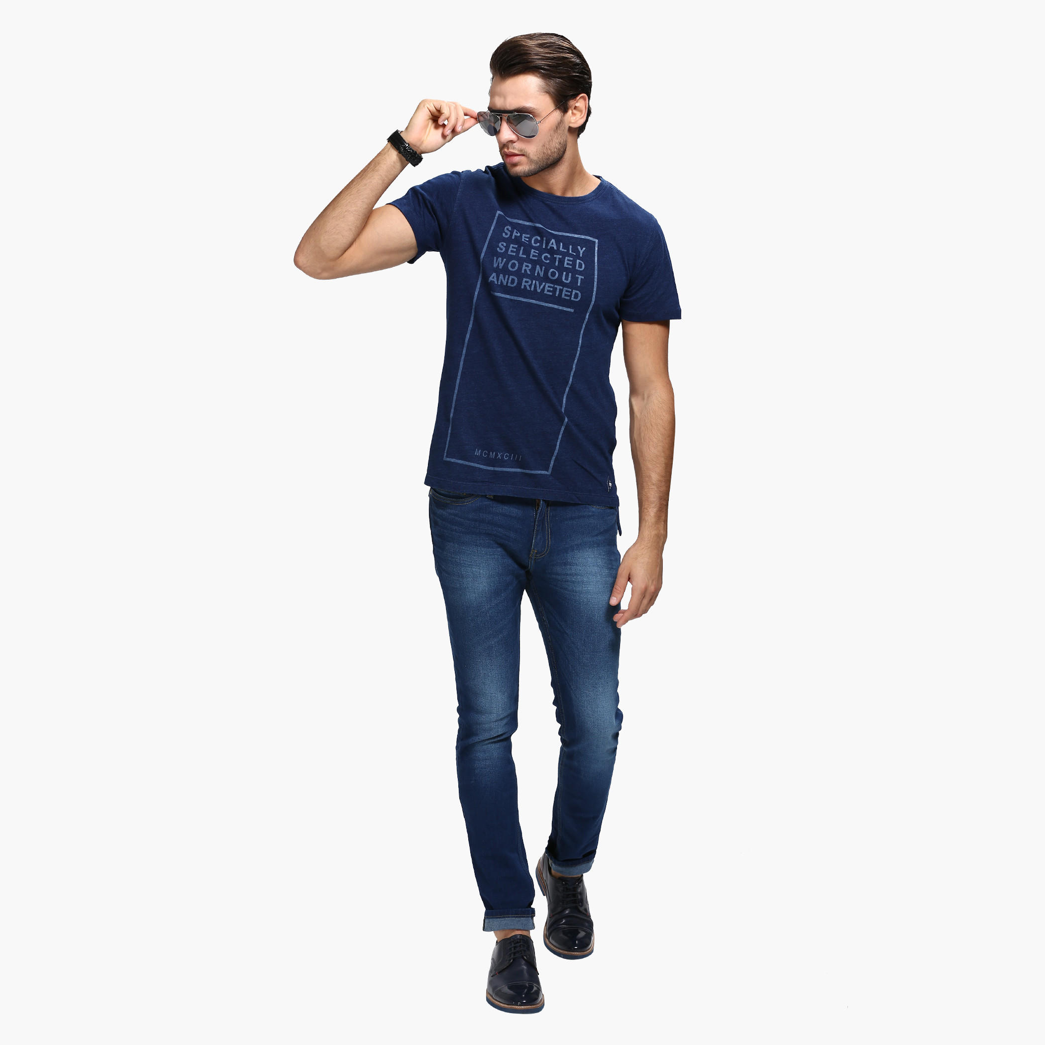 Printed Crew Neck Knitted T-Shirt with Short Sleeves-men-clothing-tshirtsandpolos-tshirts-image-5