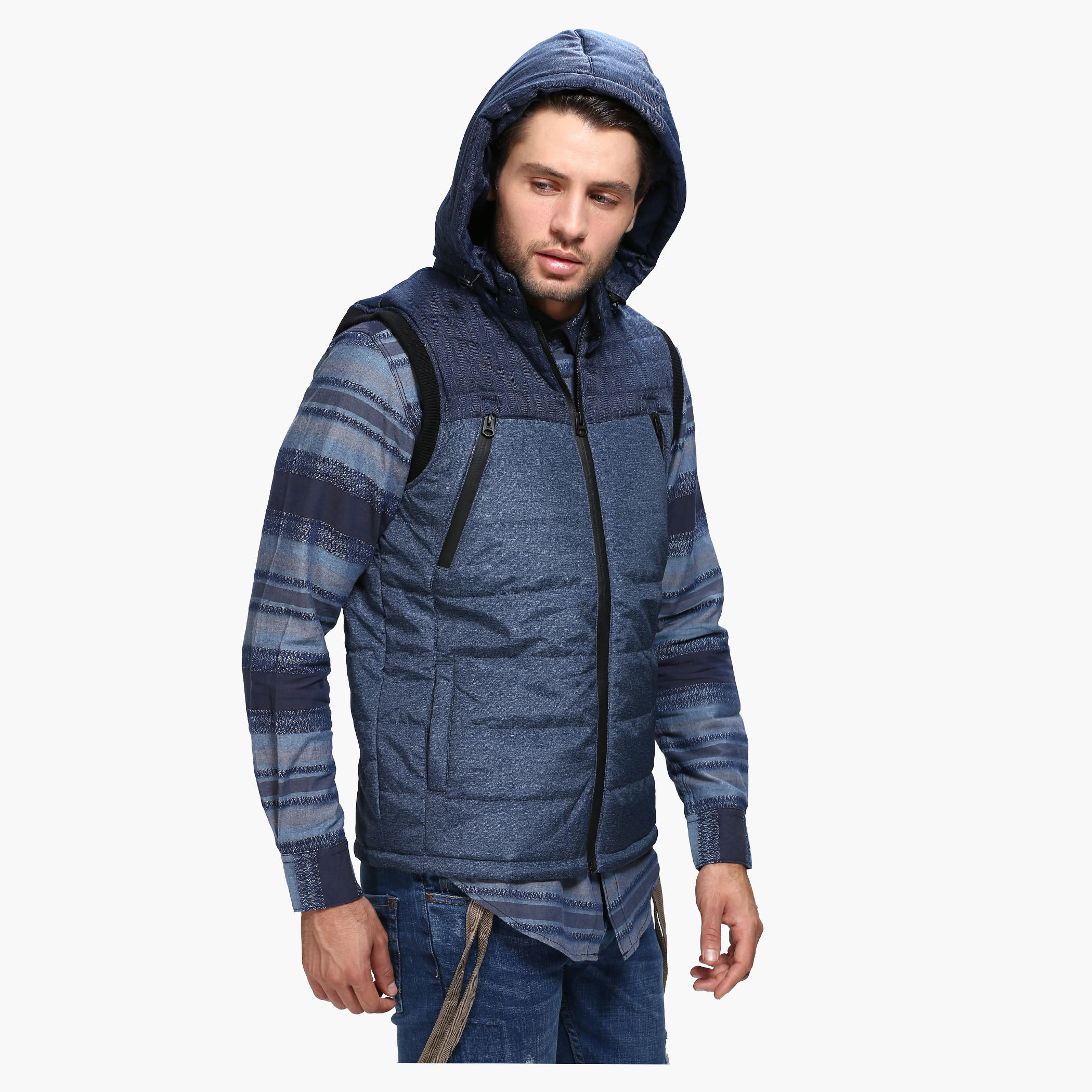 Sleeveless Jacket with Zip Detail and Hood-men-clothing-jacketsandblazers-jackets-image-3
