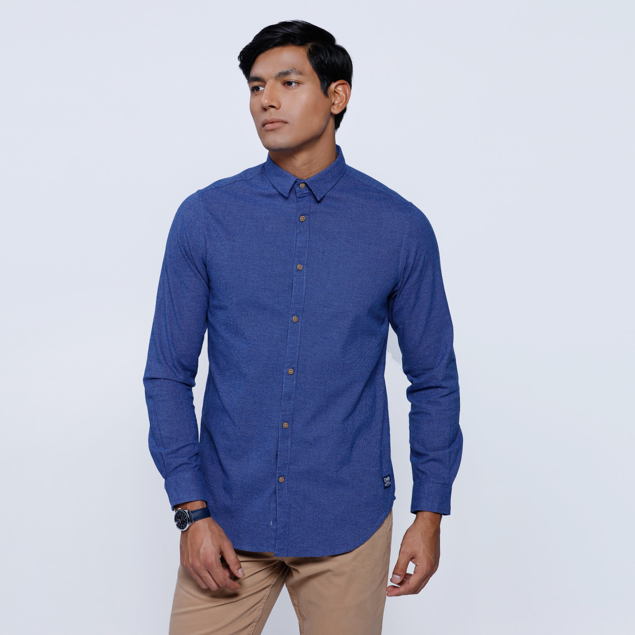 Textured Shirt with Long Sleeves-men-clothing-shirts-image-1