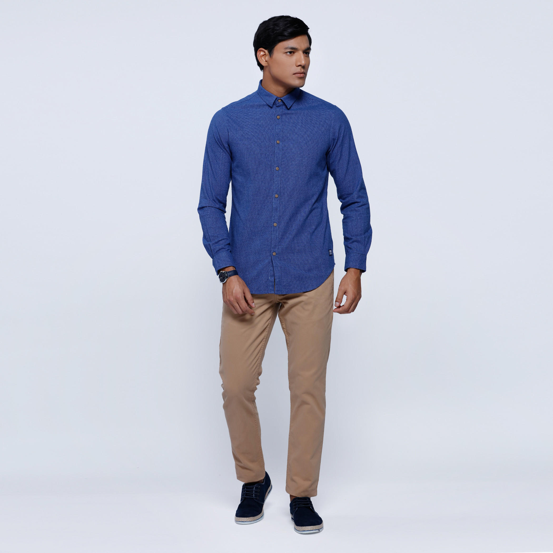 Textured Shirt with Long Sleeves-men-clothing-shirts-image-5