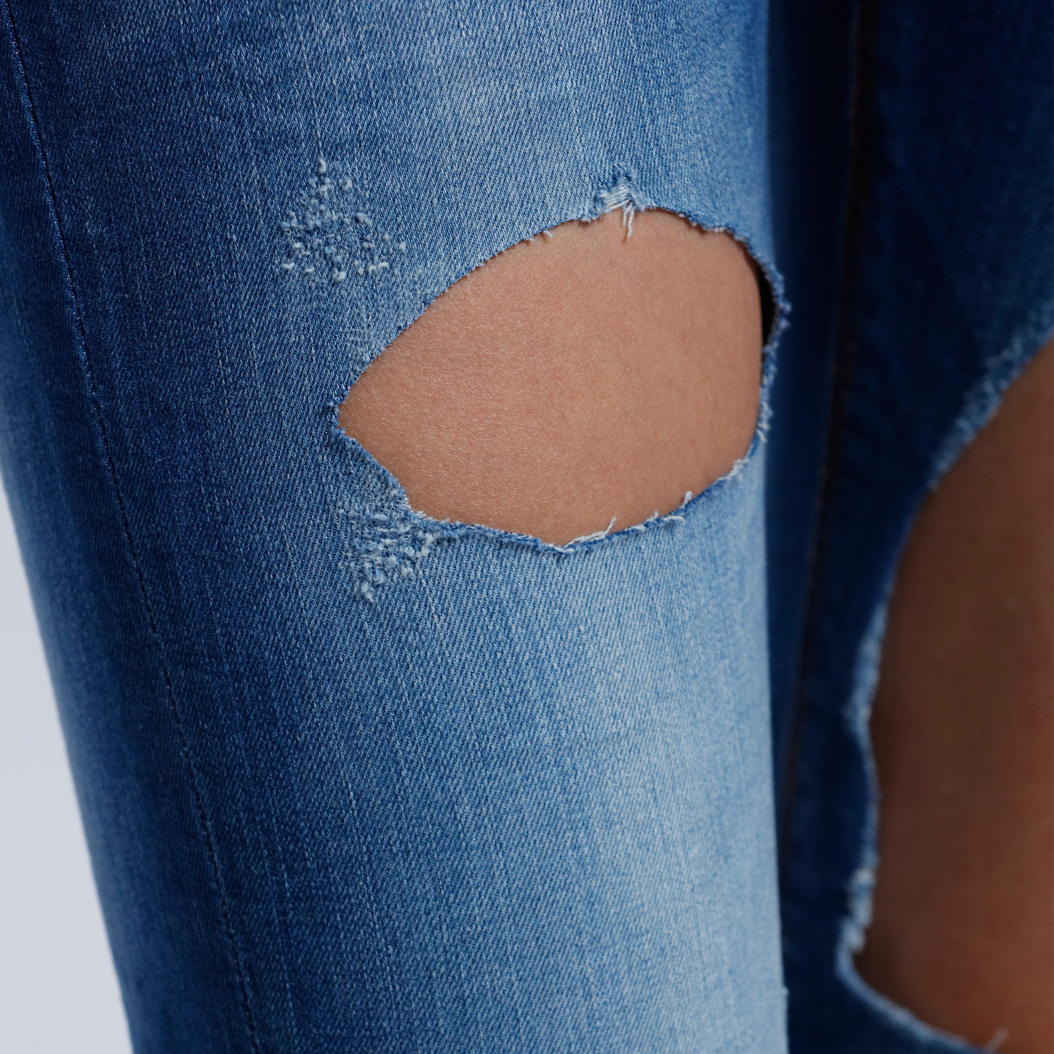 Distressed Full Length Jeans with Button Closure -women-clothing-bottoms-jeans-image-4