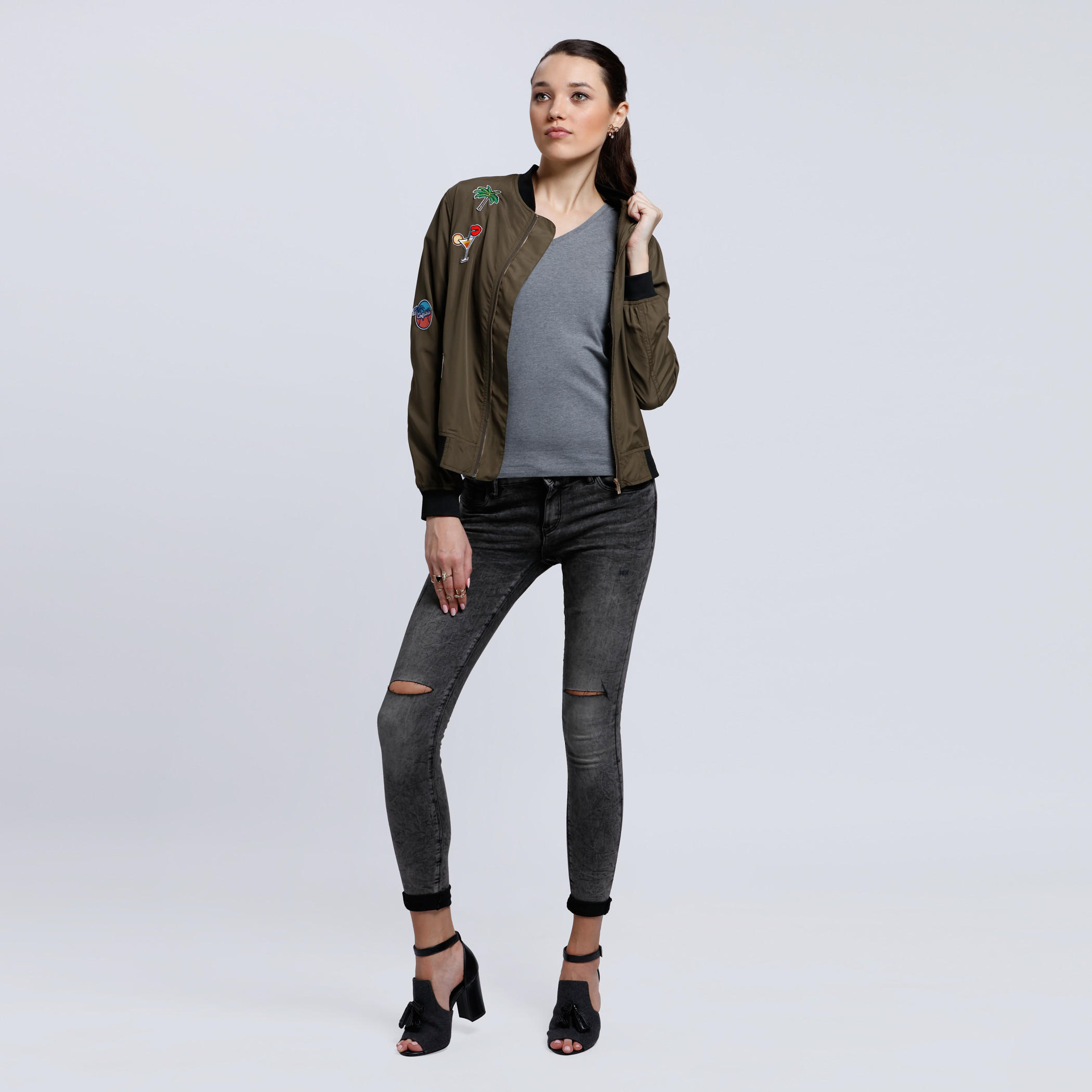 Distressed Full Length Jeans with Button Closure -women-clothing-bottoms-jeans-image-5