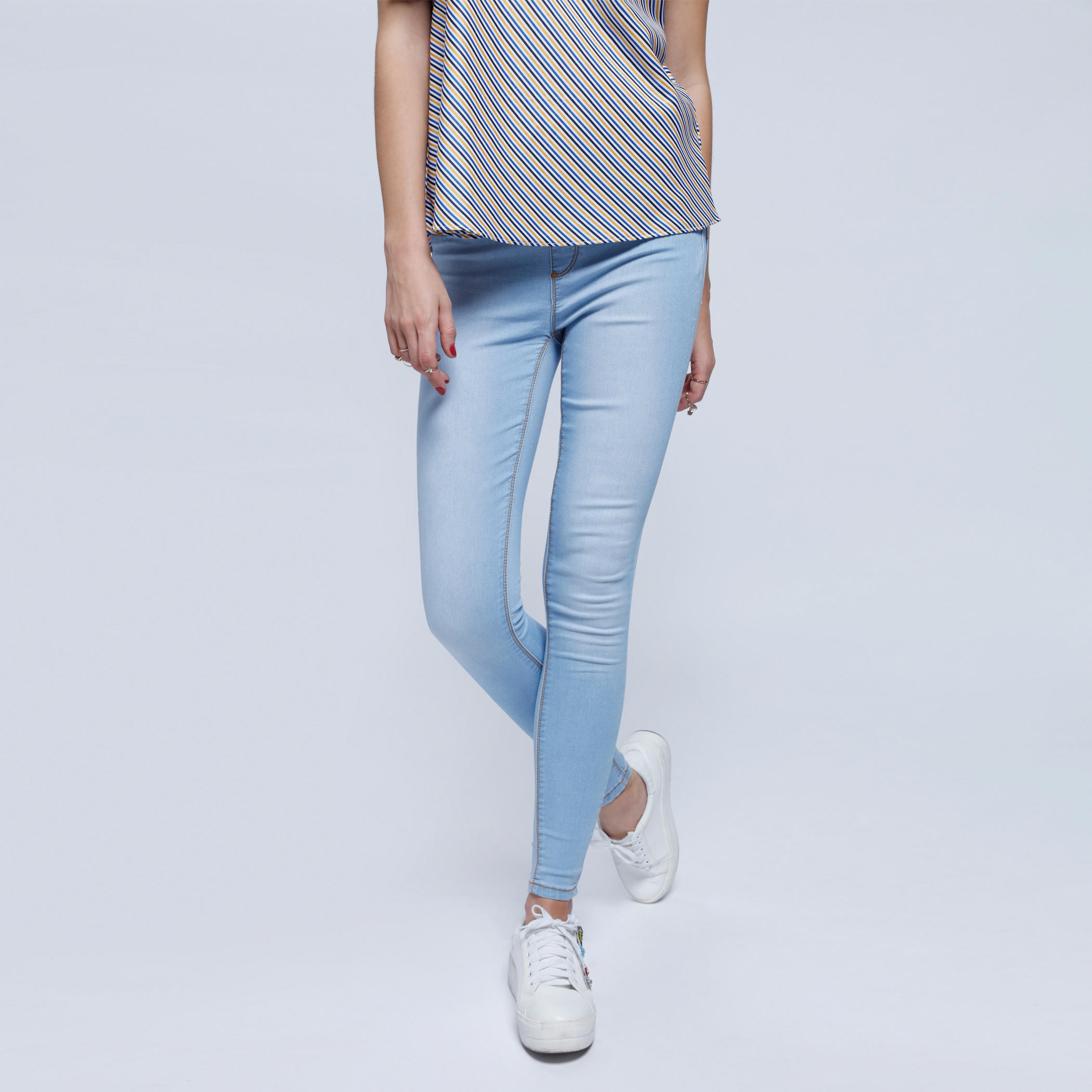 Full Length Jeggings with Elasticised Waistband-women-clothing-bottoms-leggings-image-1