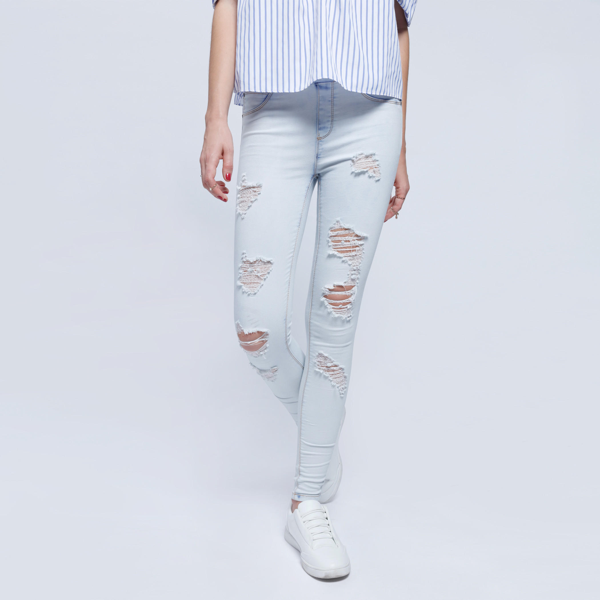 Full Length Jeggings with Elasticised Waistband -women-clothing-bottoms-leggings-image-1