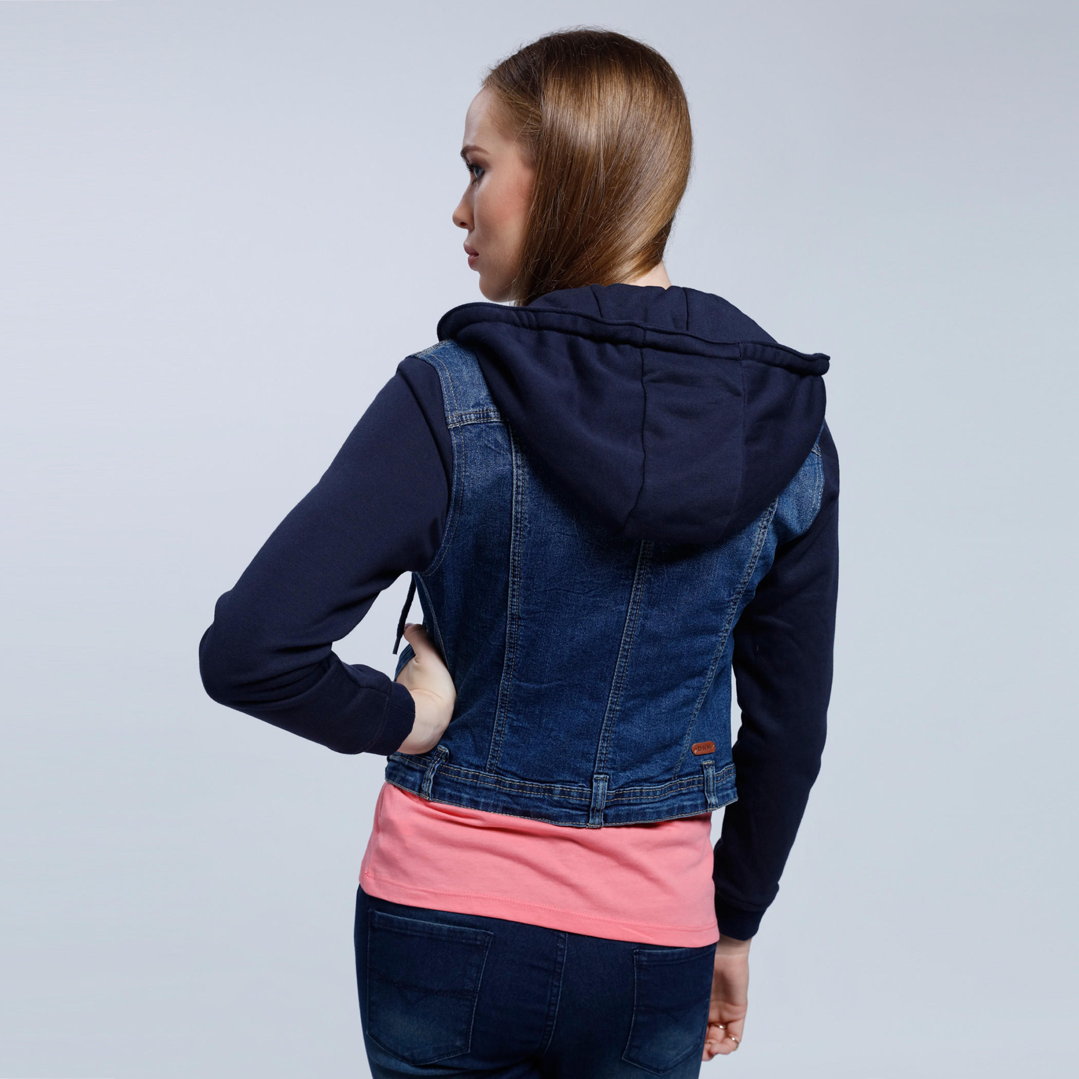 Denim Jacket with Hood and Long Sleeves-women-winterwear-coatsandjackets-jackets-image-2