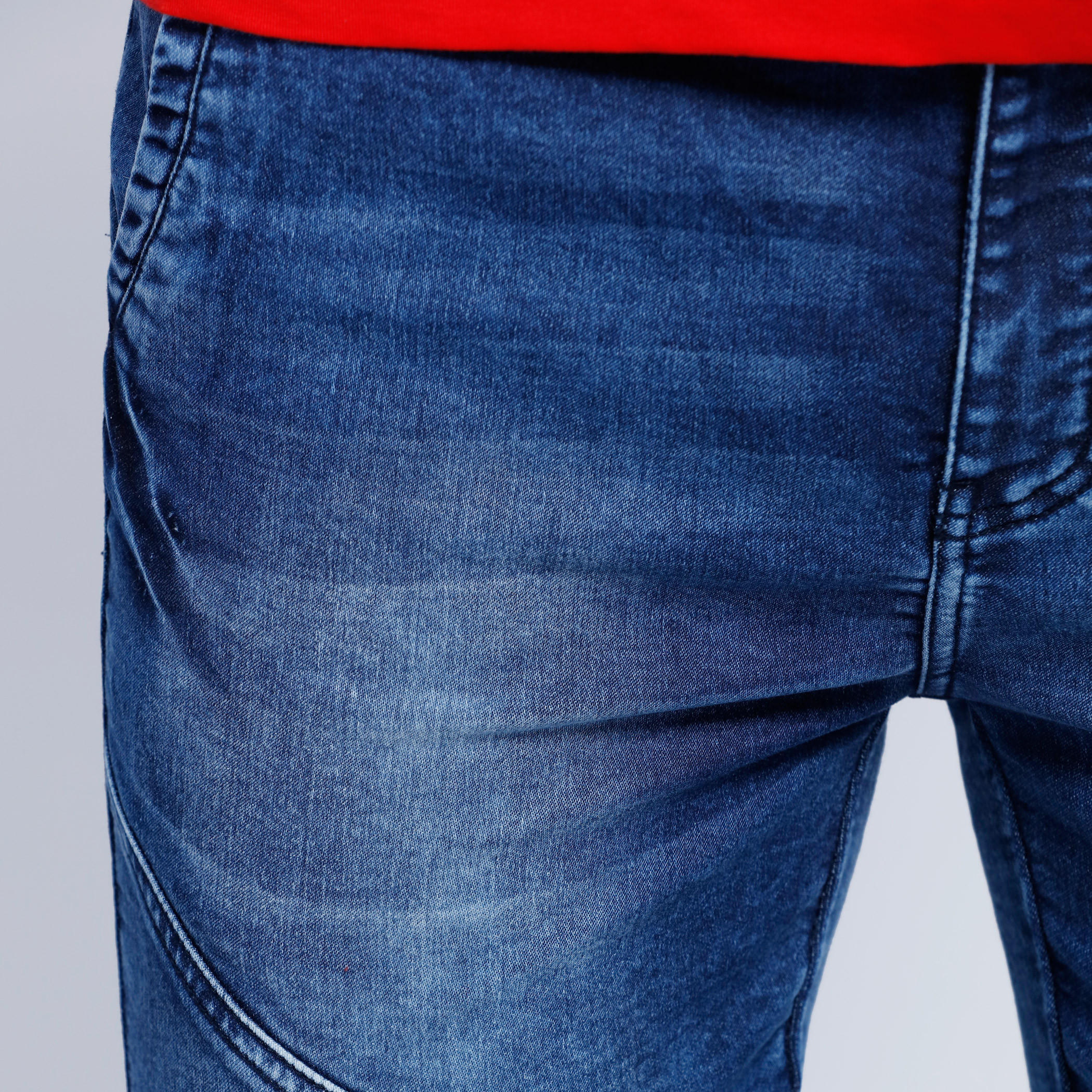 Knee Length Denim Shorts with Button Closure-men-clothing-bottoms-shorts-image-4