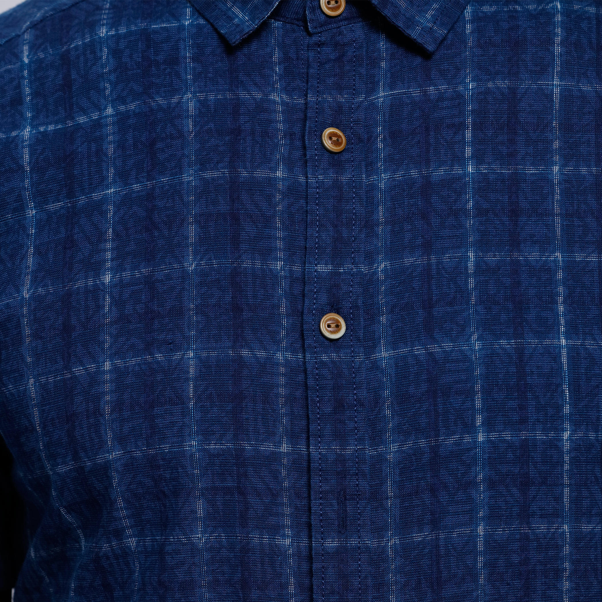 Chequered Short Sleeves Shirt with Spread Collar-men-clothing-shirts-image-4