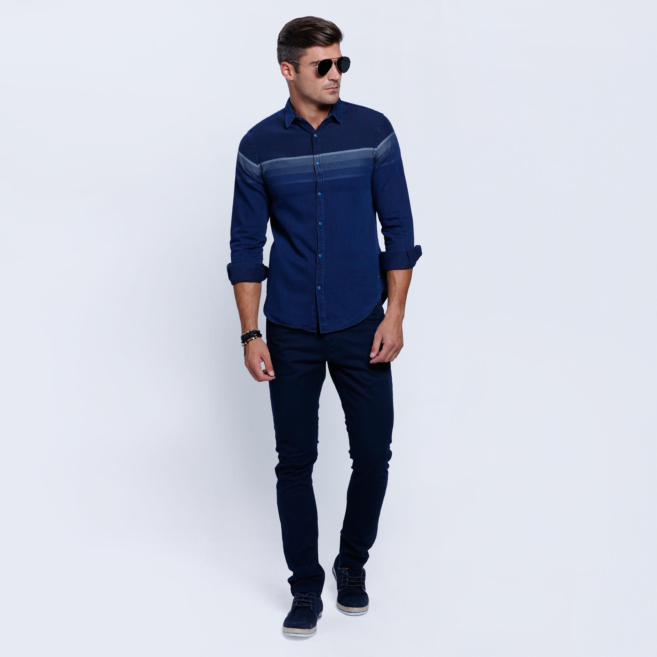 Denim Shirt with Long Sleeves-men-clothing-shirts-image-5