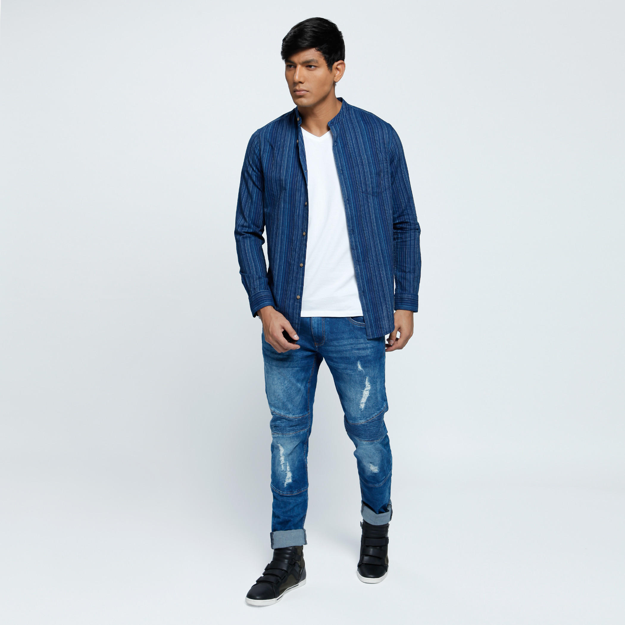 Long Sleeves Shirt with Mandarin Collar-men-clothing-shirts-image-5