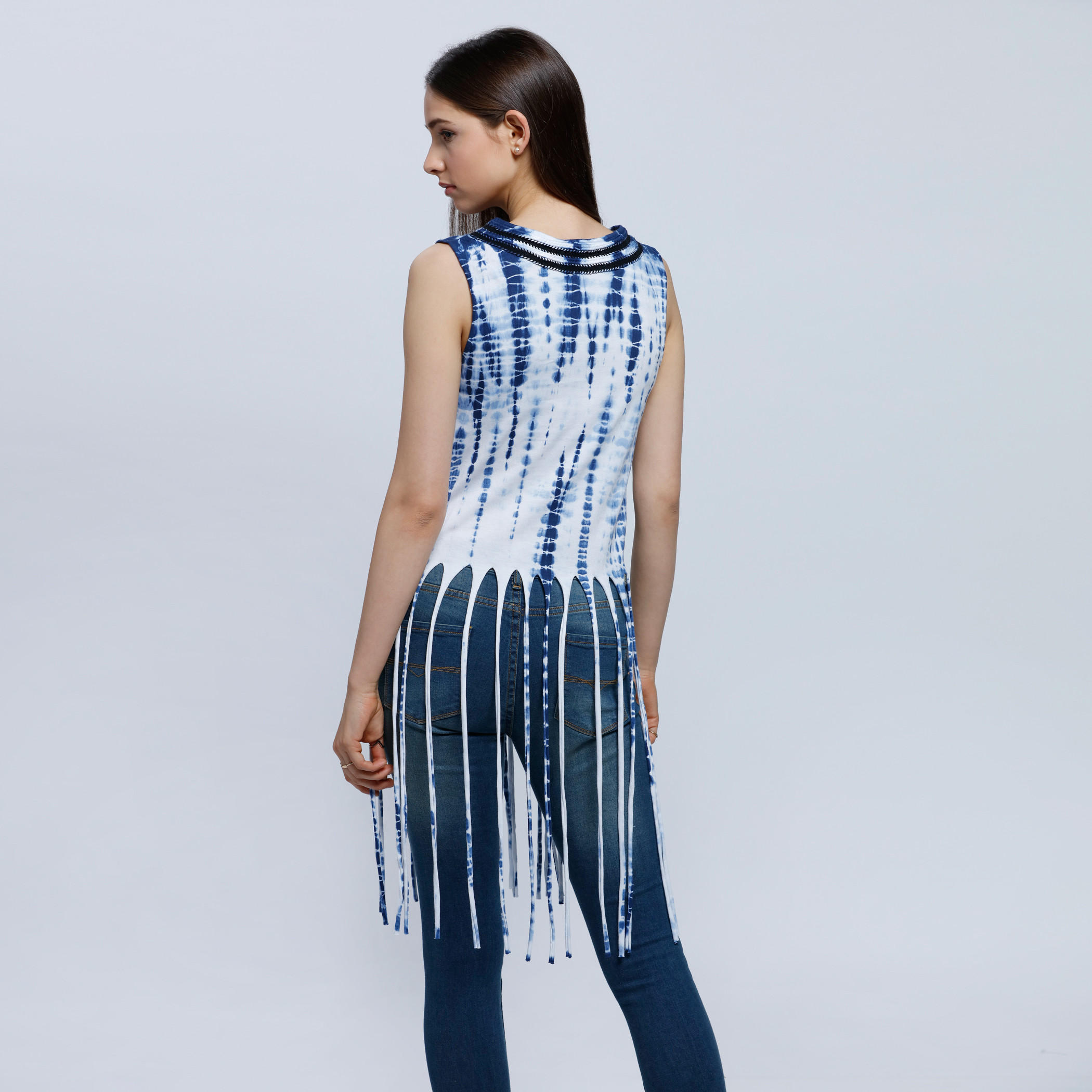 Sleeveless Knit Top with Fringe Hem-women-clothing-shirtsandblouses-blouses-image-2