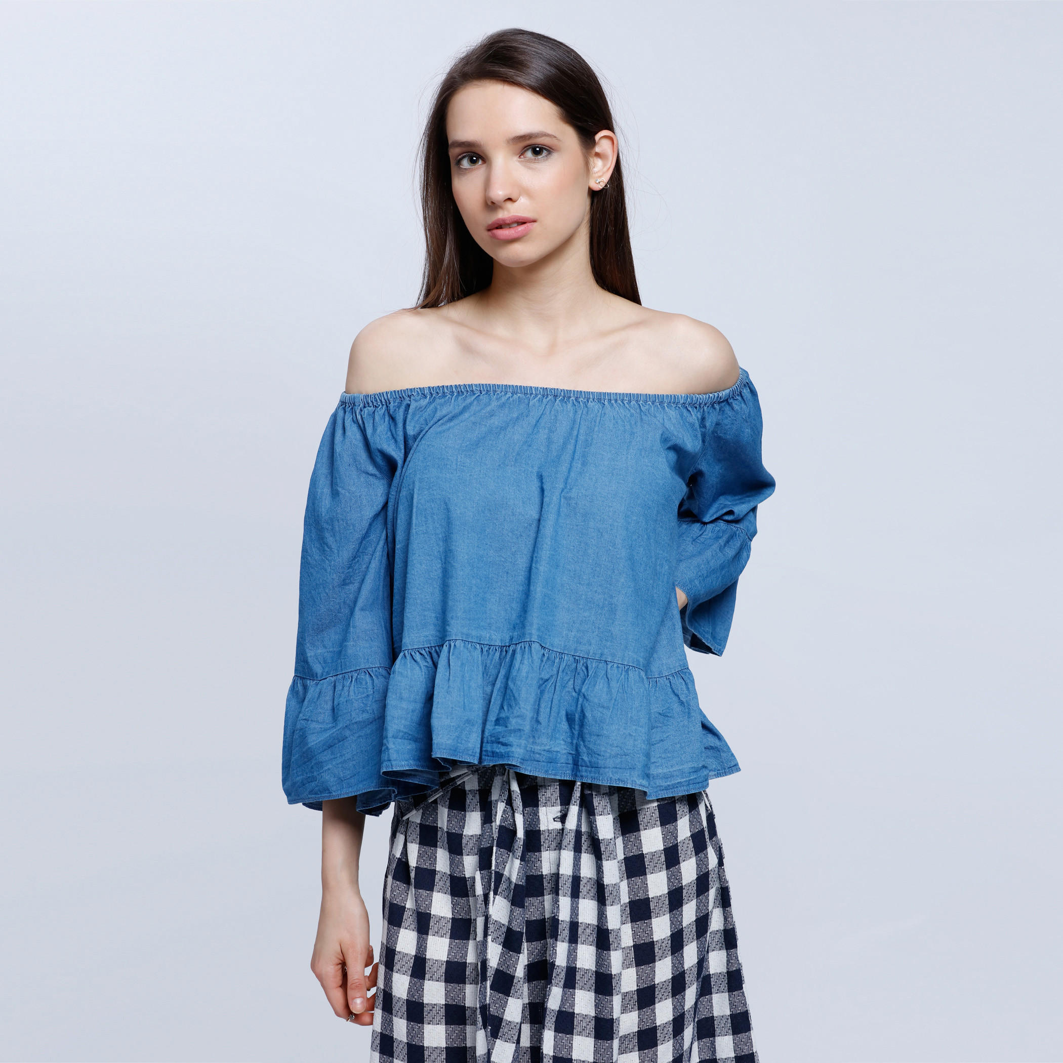 Ruffled Denim Top-women-clothing-shirtsandblouses-blouses-image-5