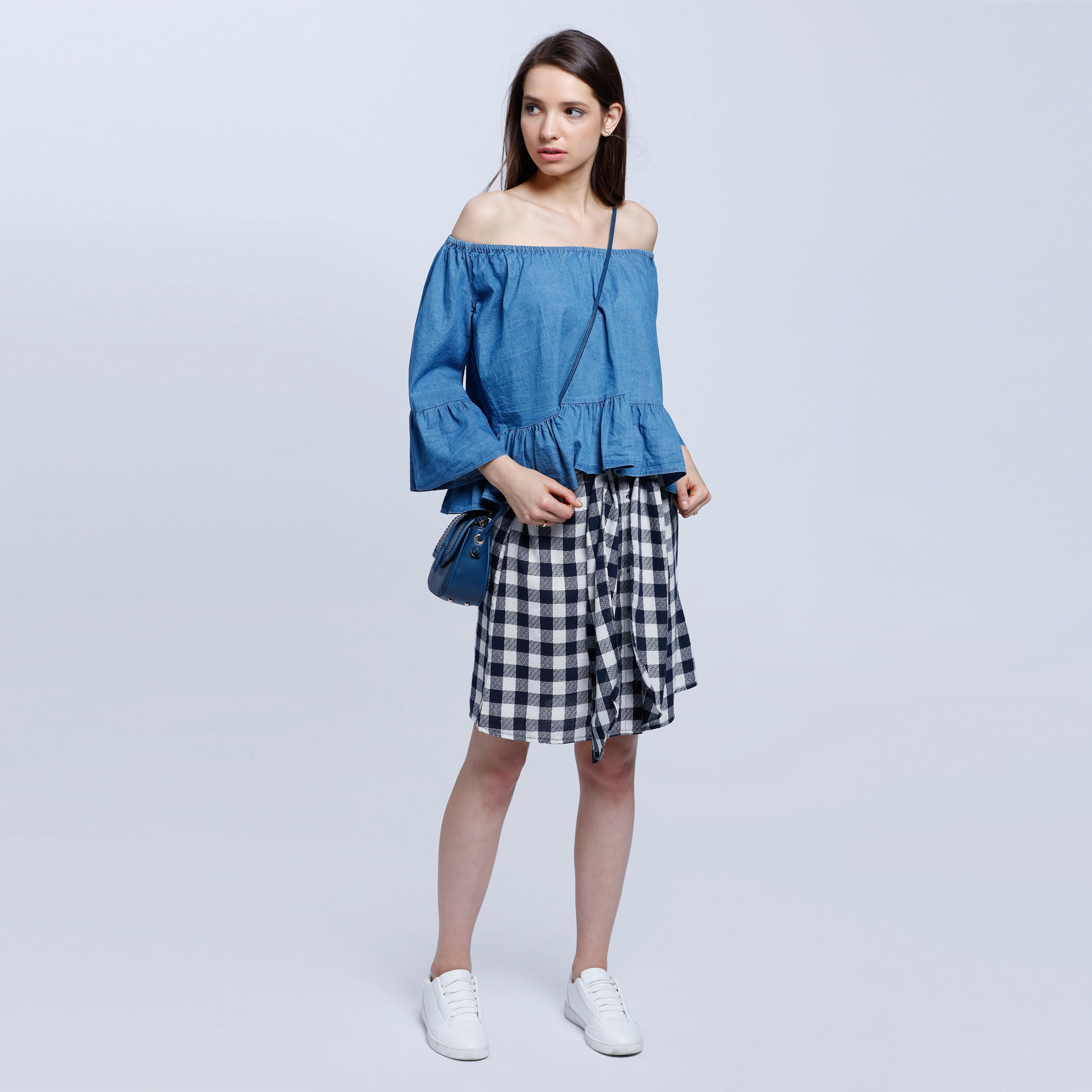 Ruffled Denim Top-women-clothing-shirtsandblouses-blouses-image-1