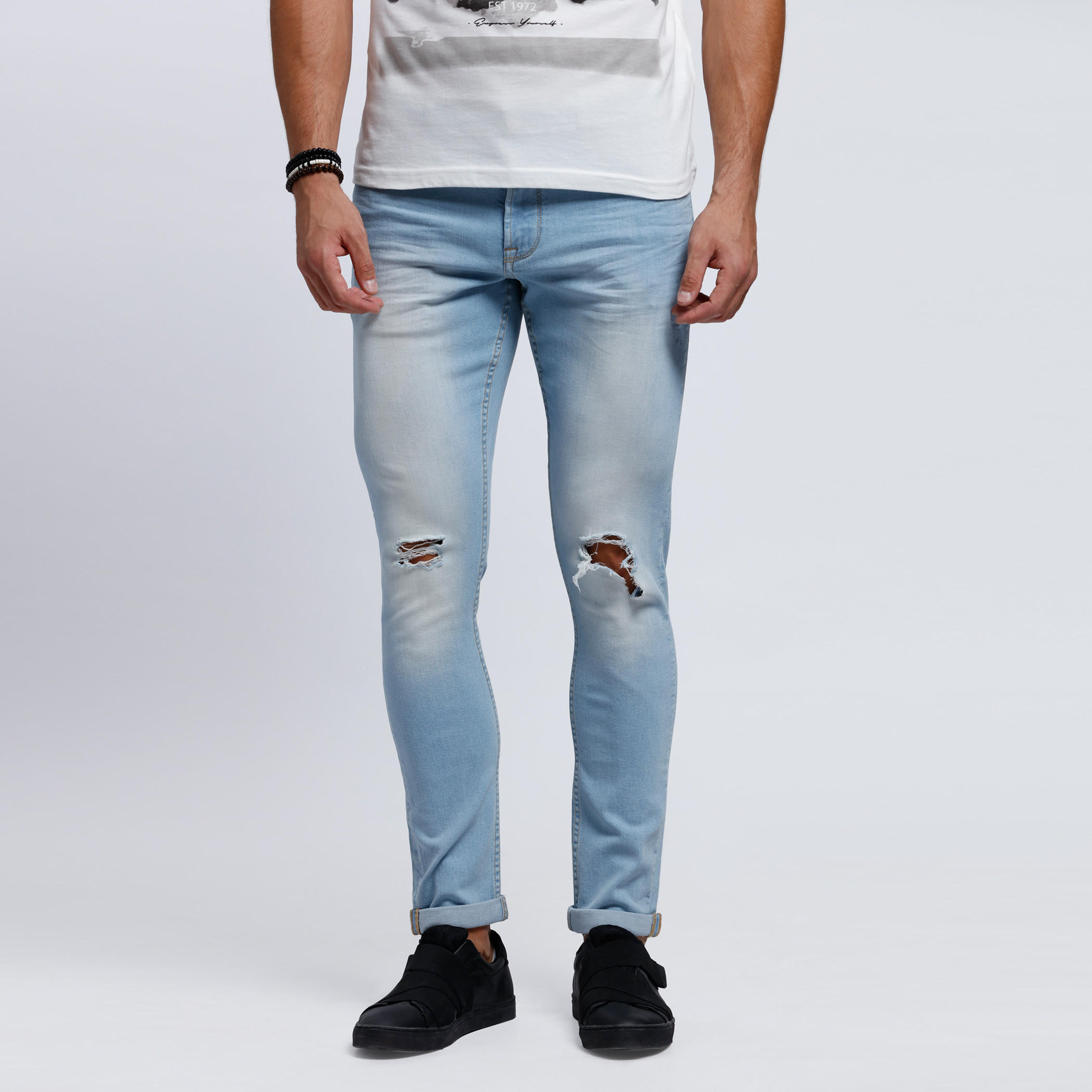 Full Length Stone Washed Jeans with Slim Fit-men-clothing-bottoms-jeans-image-1