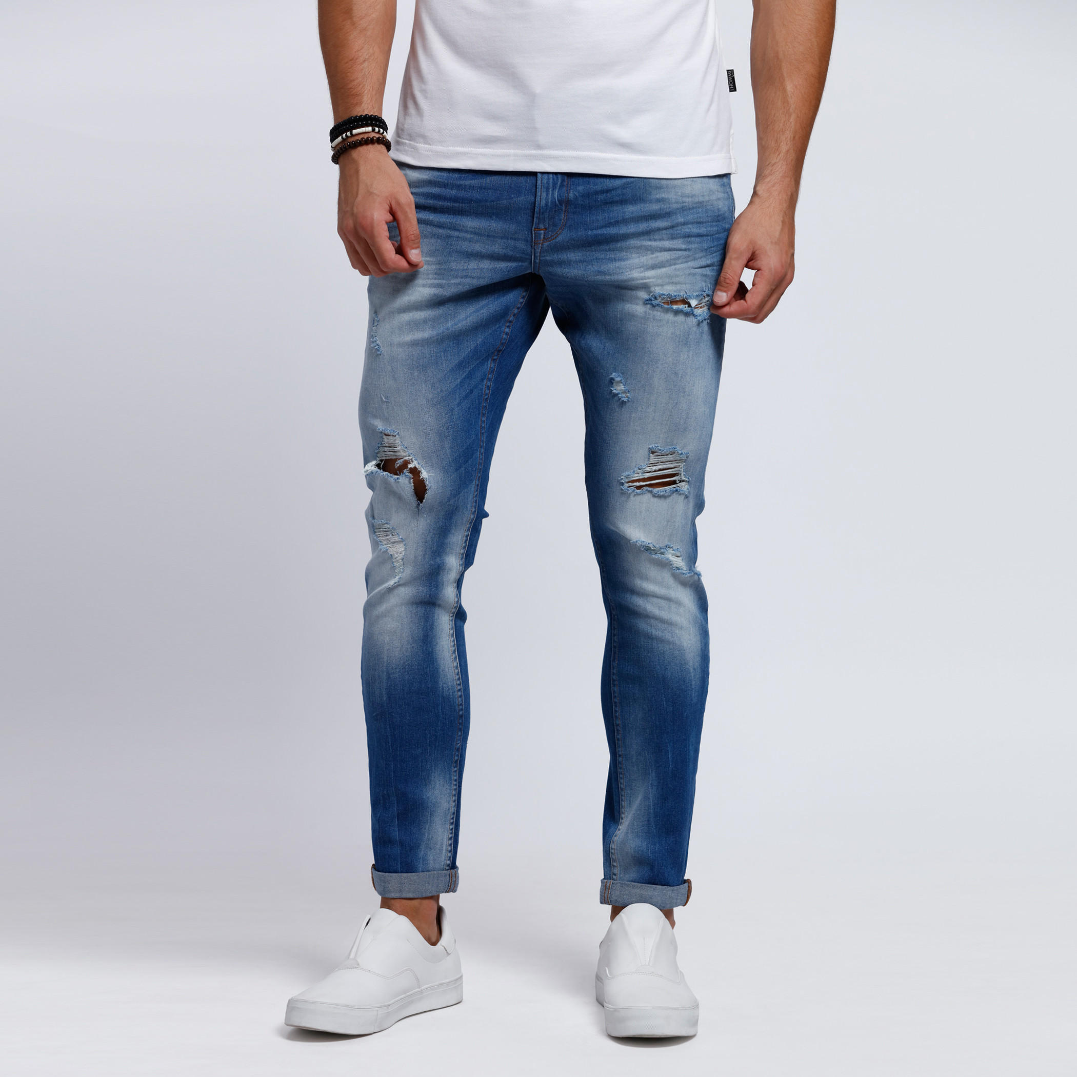 Full Length Stone Washed Jeans with Slim Fit-men-clothing-bottoms-jeans-image-1