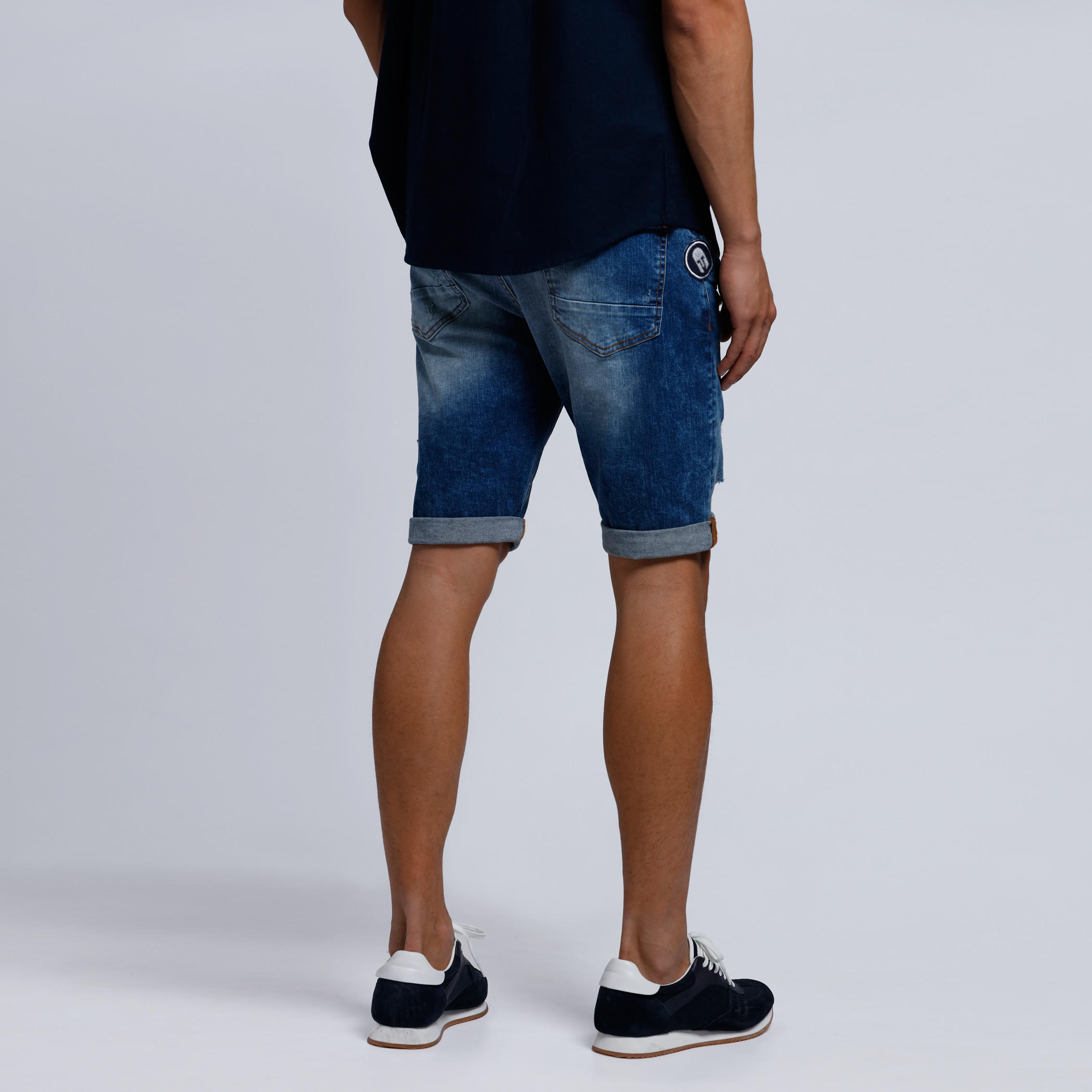 Distressed Denim Shorts with Button Closure-men-clothing-bottoms-shorts-image-4