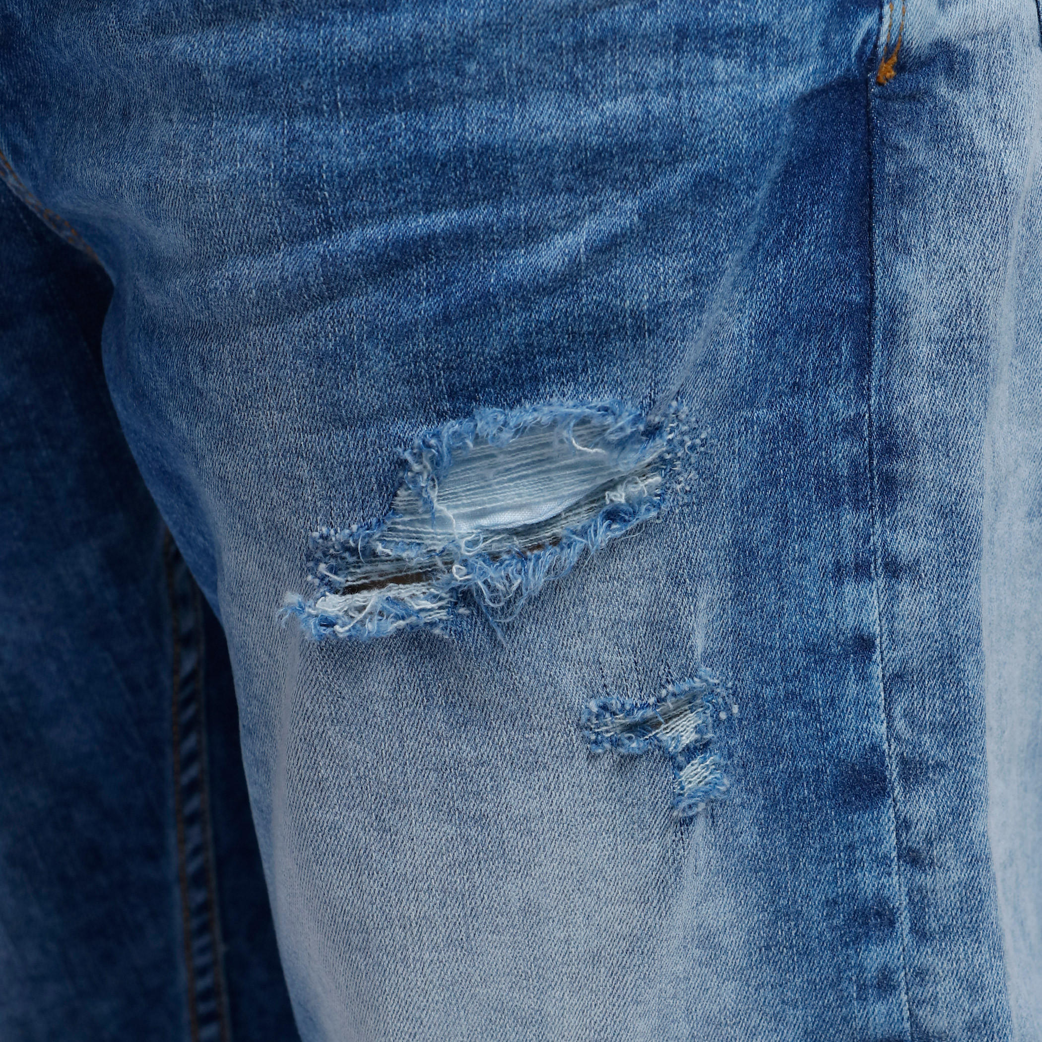 Distressed Denim Shorts with Button Closure-men-clothing-bottoms-shorts-image-2