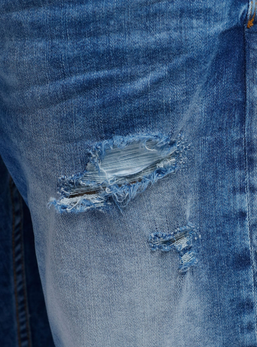 Distressed Denim Shorts with Button Closure-men-clothing-bottoms-shorts-image-2