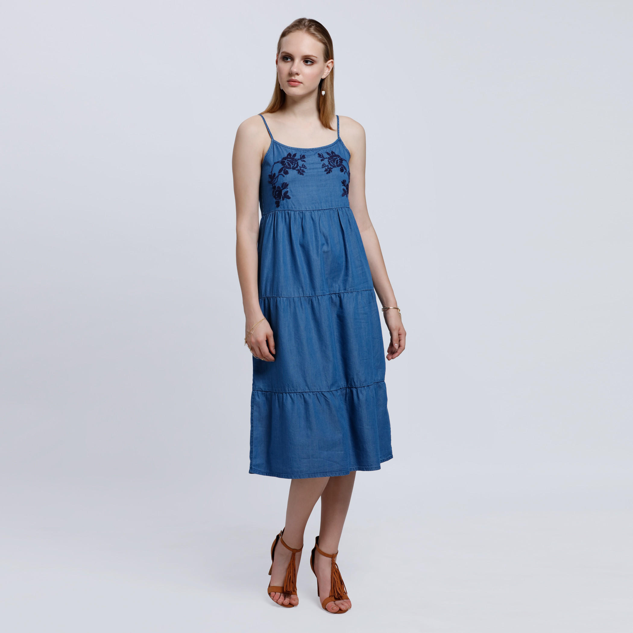Embroidered Dress with Spaghetti Straps-women-clothing-dresses-image-1