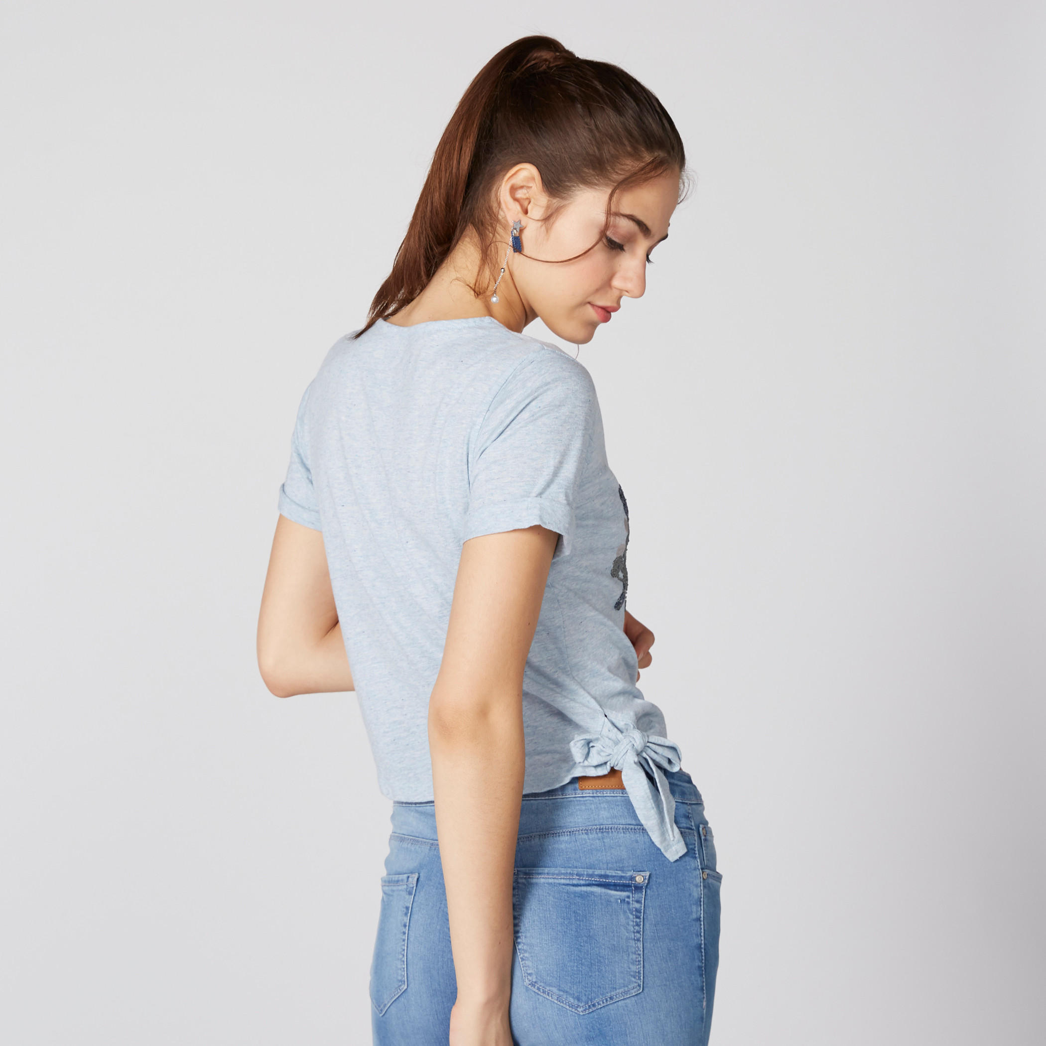 Printed Crop Top with V-Neck and Tie Ups-women-clothing-tshirts-image-3