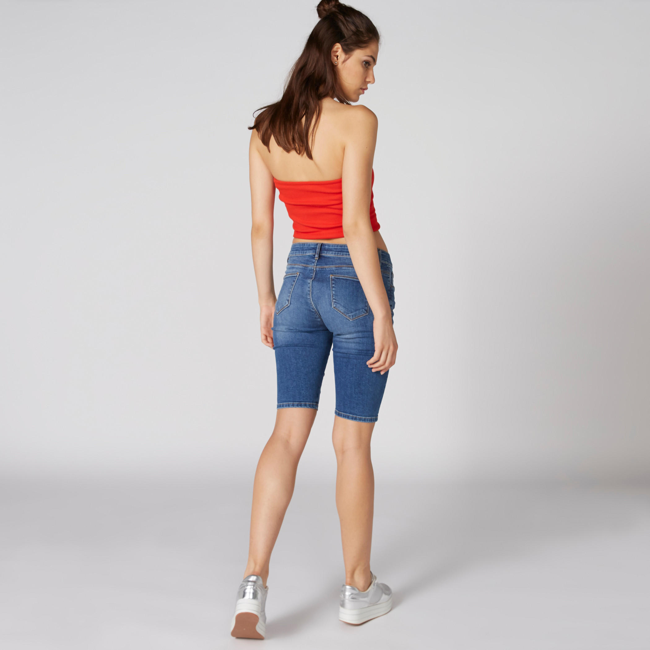 Denim Shorts with Button Closure and Pocket Detail-women-clothing-bottoms-shorts-image-2