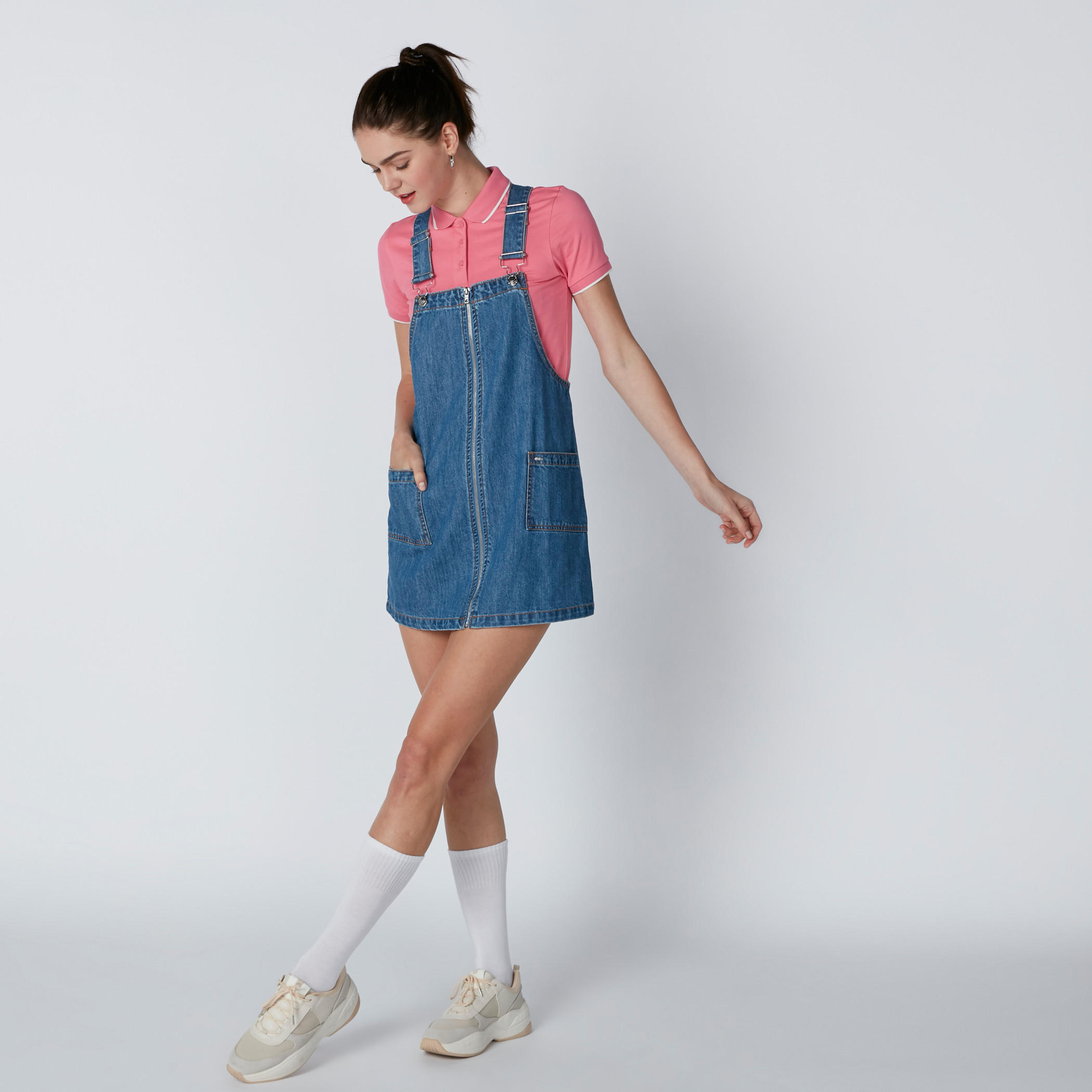 فستان مريلة دينم بسحّاب إغلاق وجيوب-women-clothing-dresses-image-1