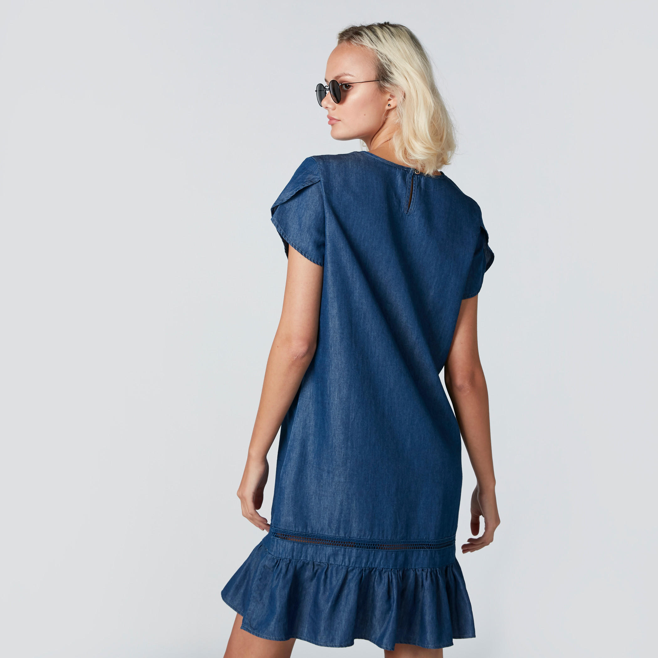 Ruffle Detail Dress with Round Neck-women-clothing-dresses-image-2