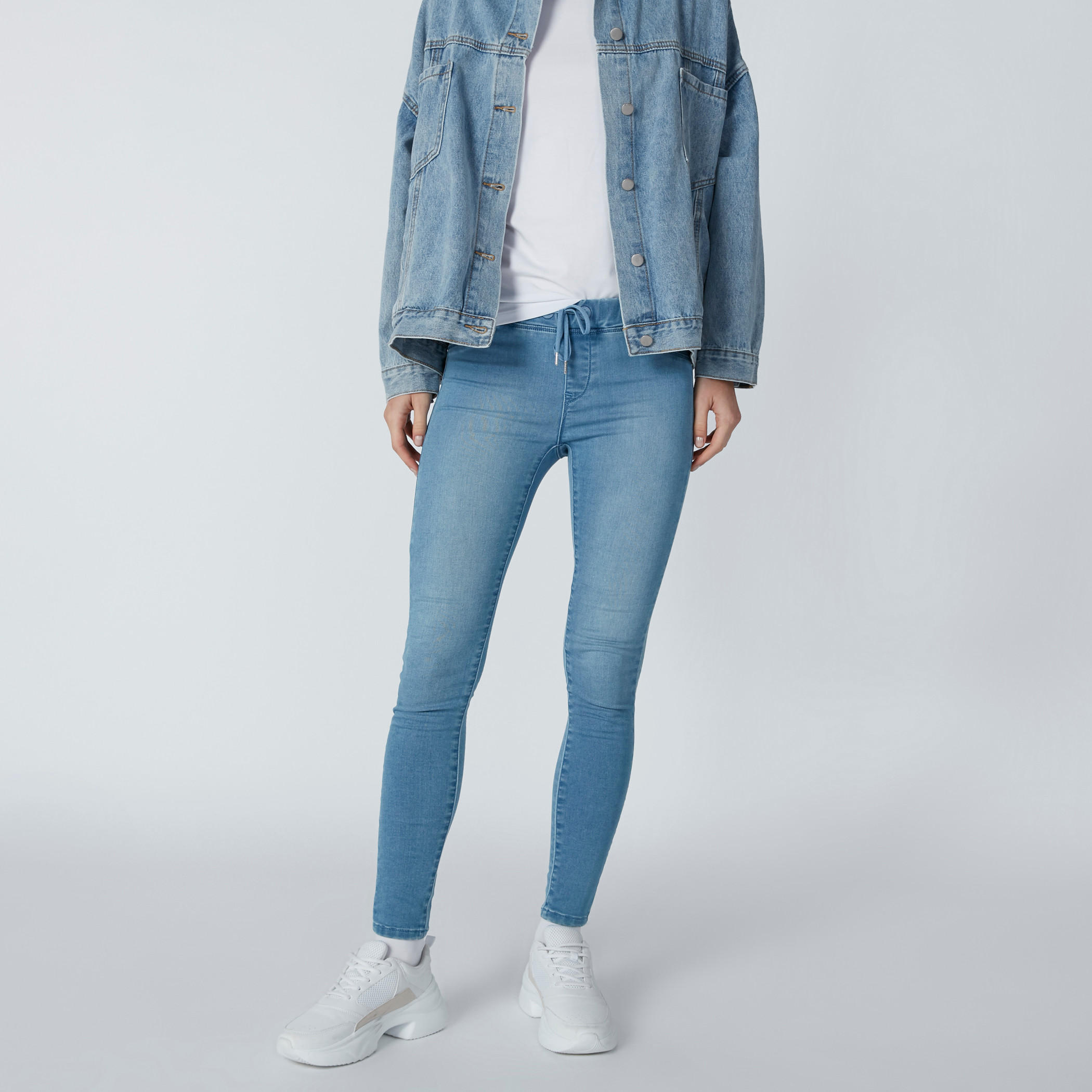 Pocket Detail Jeans with Elasticised Waistband and Drawstring-women-clothing-bottoms-joggers-image-3