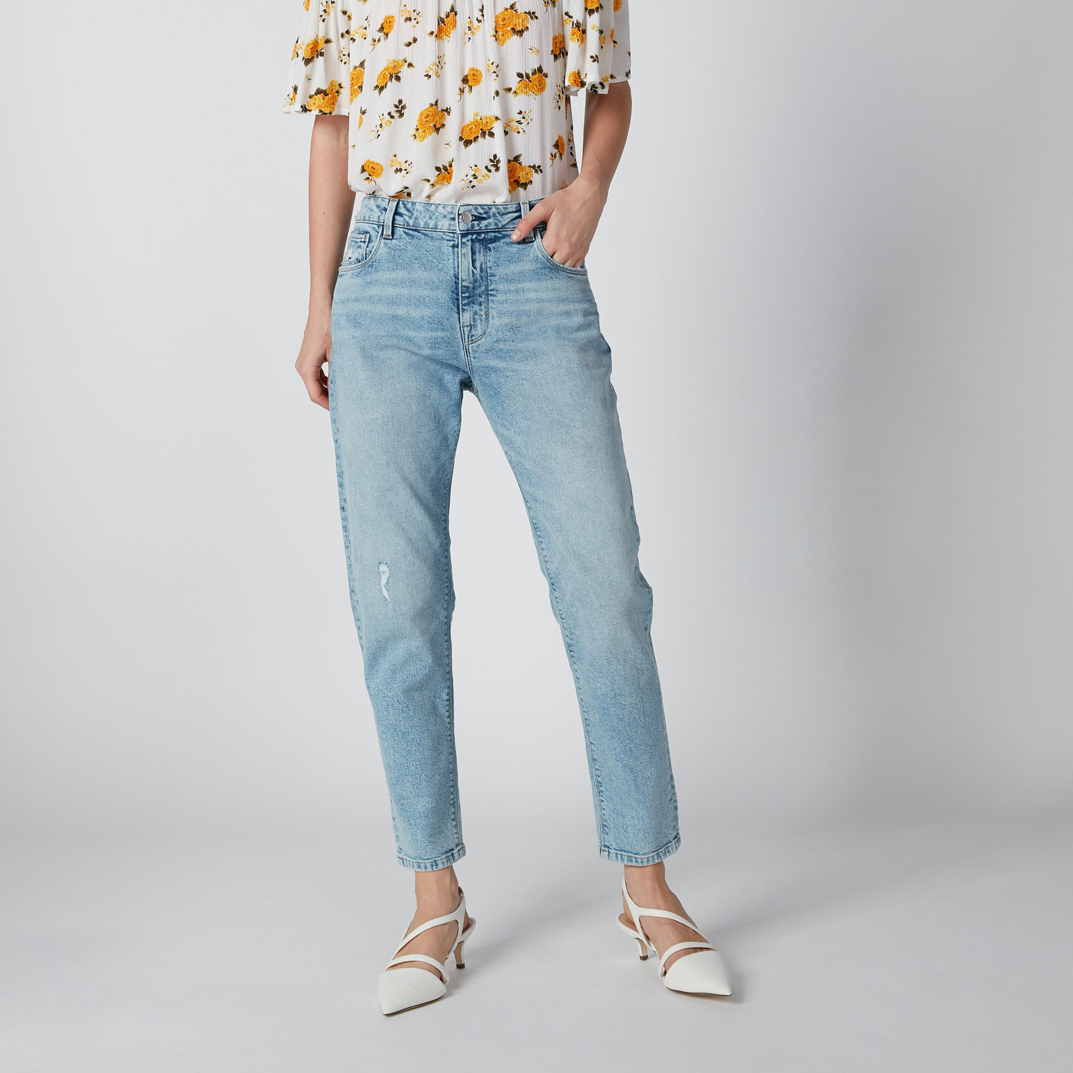 Distressed Full Length Jeans in Slim Fit with Pocket Detail-women-clothing-bottoms-jeans-image-2
