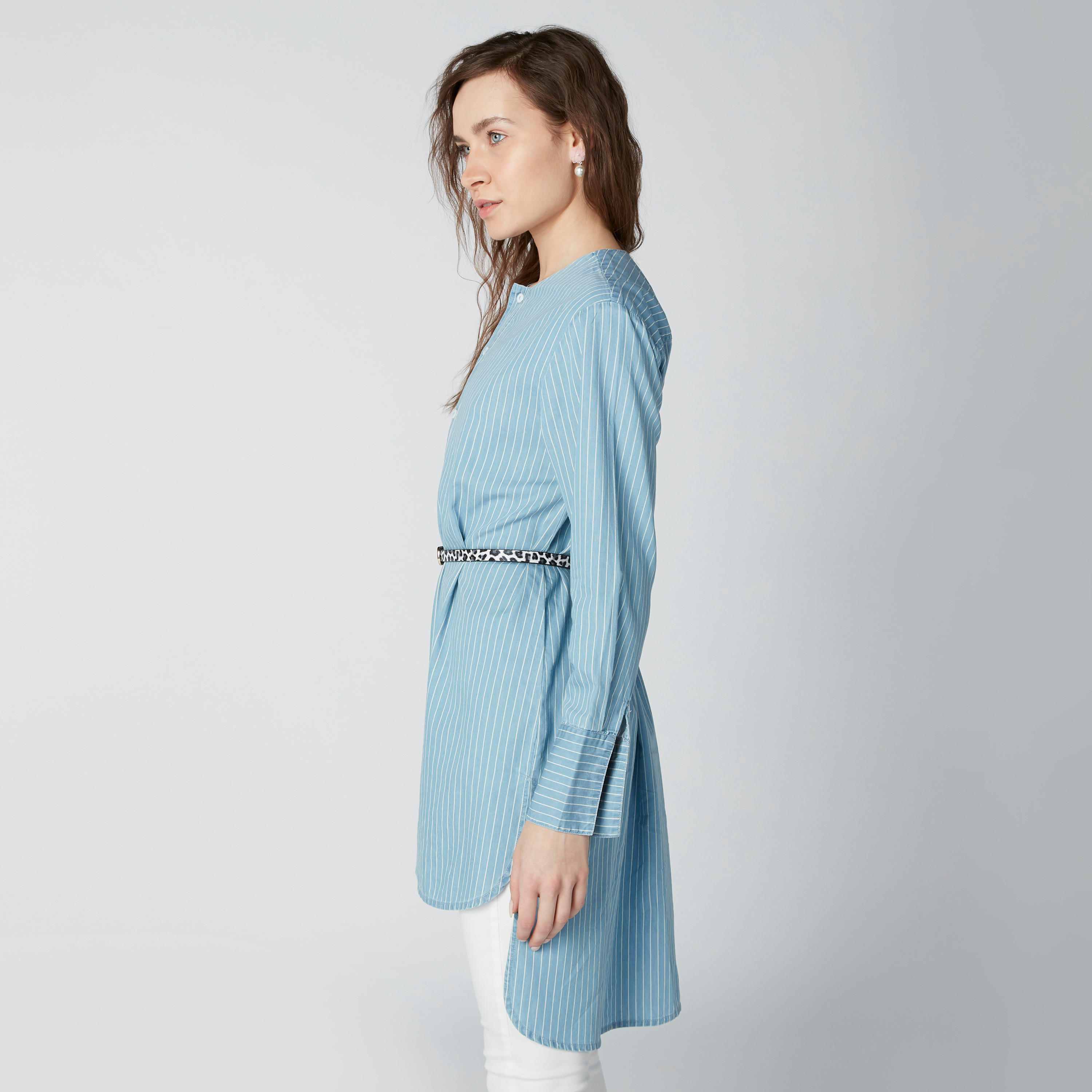 تونيك مستدام مقلّم بأكمام طويلة وحوّاف غير مستوية-women-clothing-shirtsandblouses-blouses-image-4