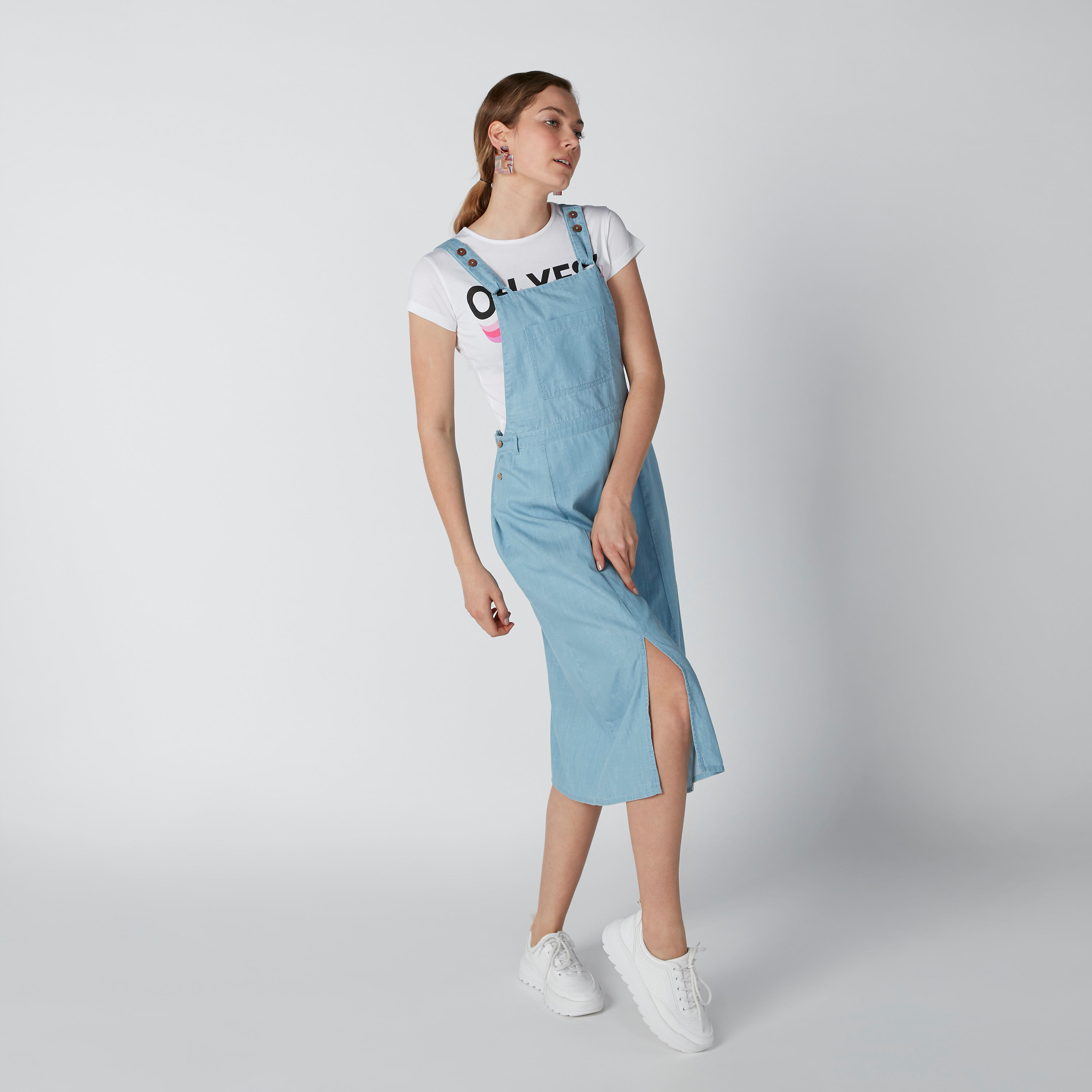 Sustainable Midi Denim Pinafore with Pocket Detail and Slits-women-clothing-dresses-image-4