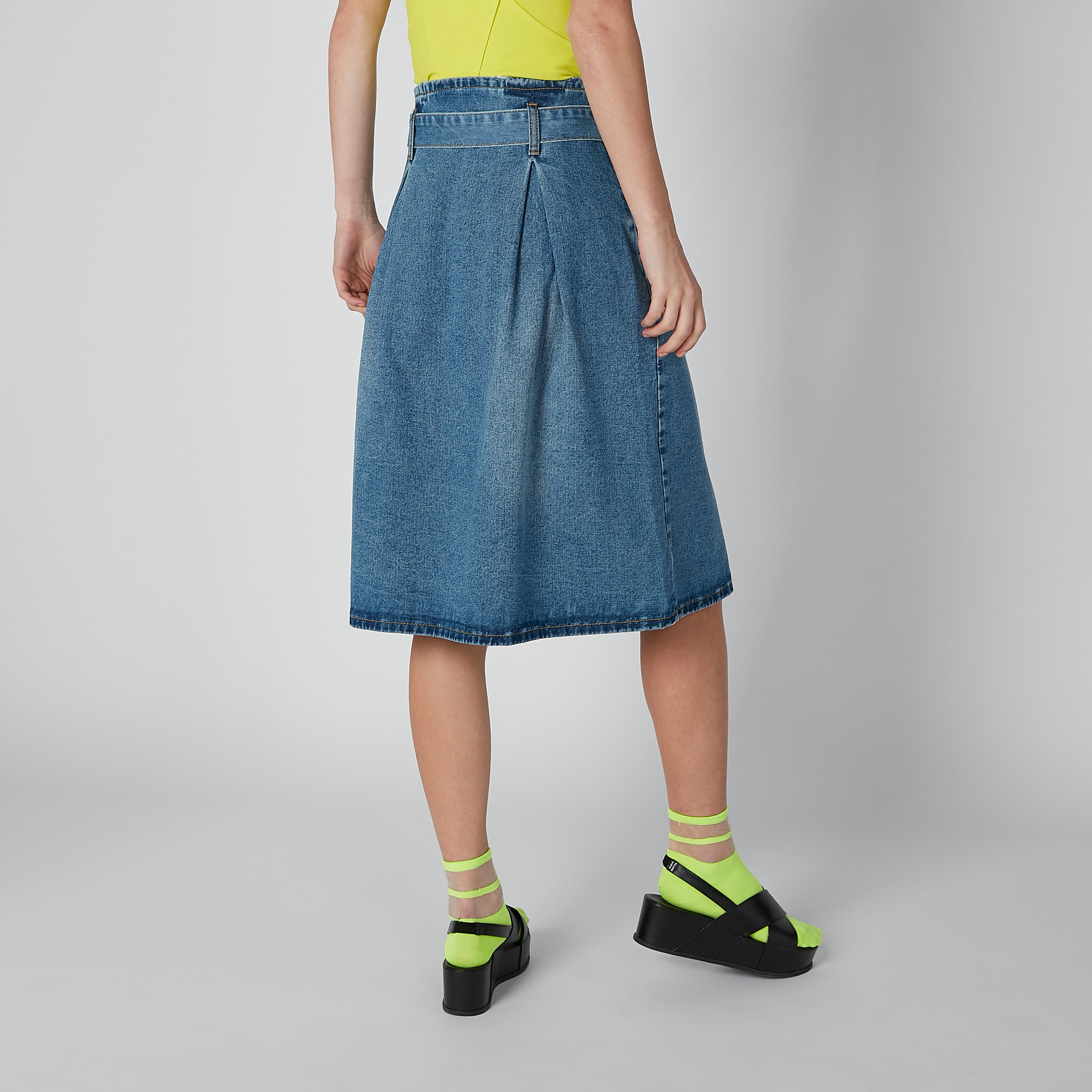 تنورة مستدامة ميدي إيه لاين سادة بحلقات -women-clothing-bottoms-skirts-image-4