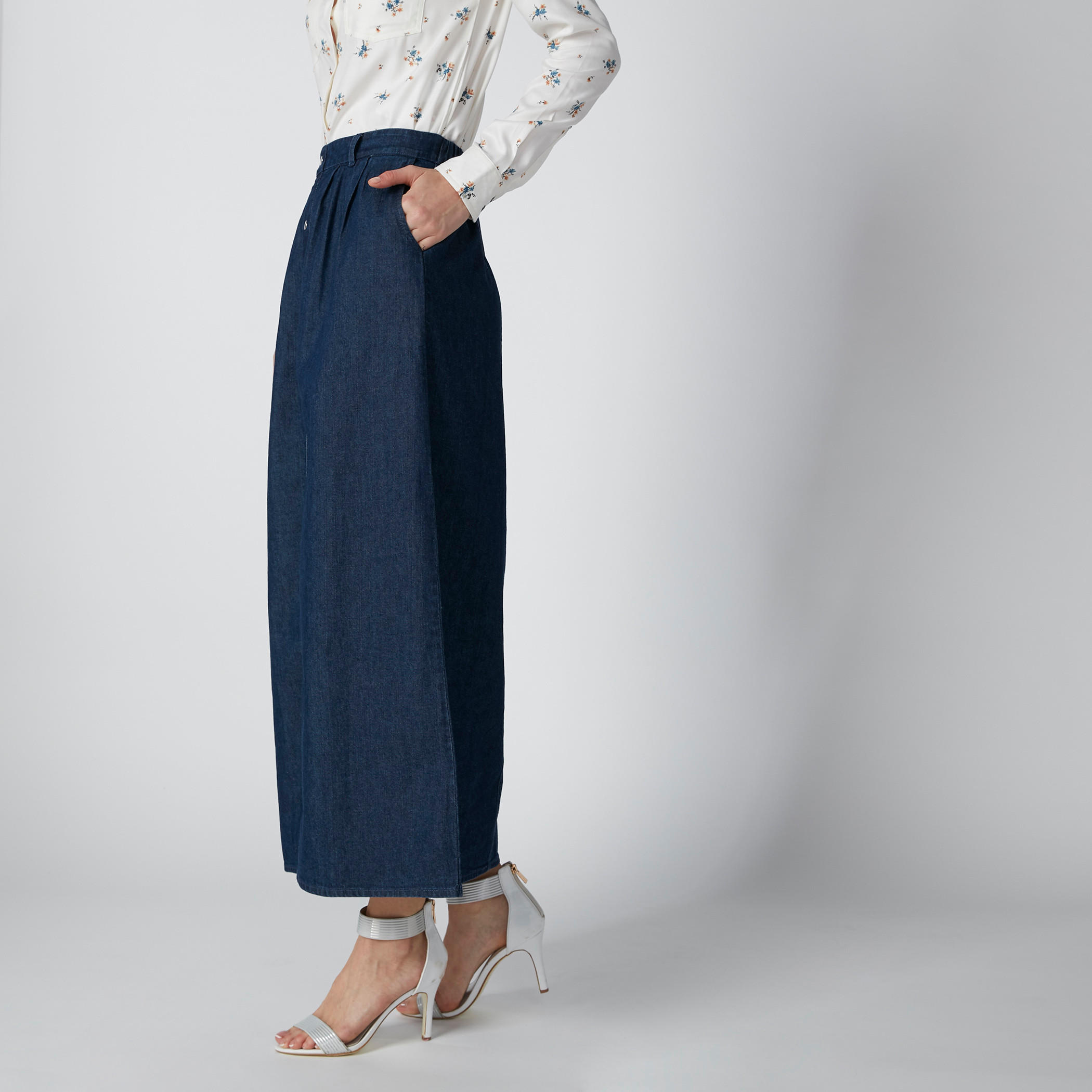 تنورة مستدامة طويلة بأزرار وجيوب -women-clothing-bottoms-skirts-image-5