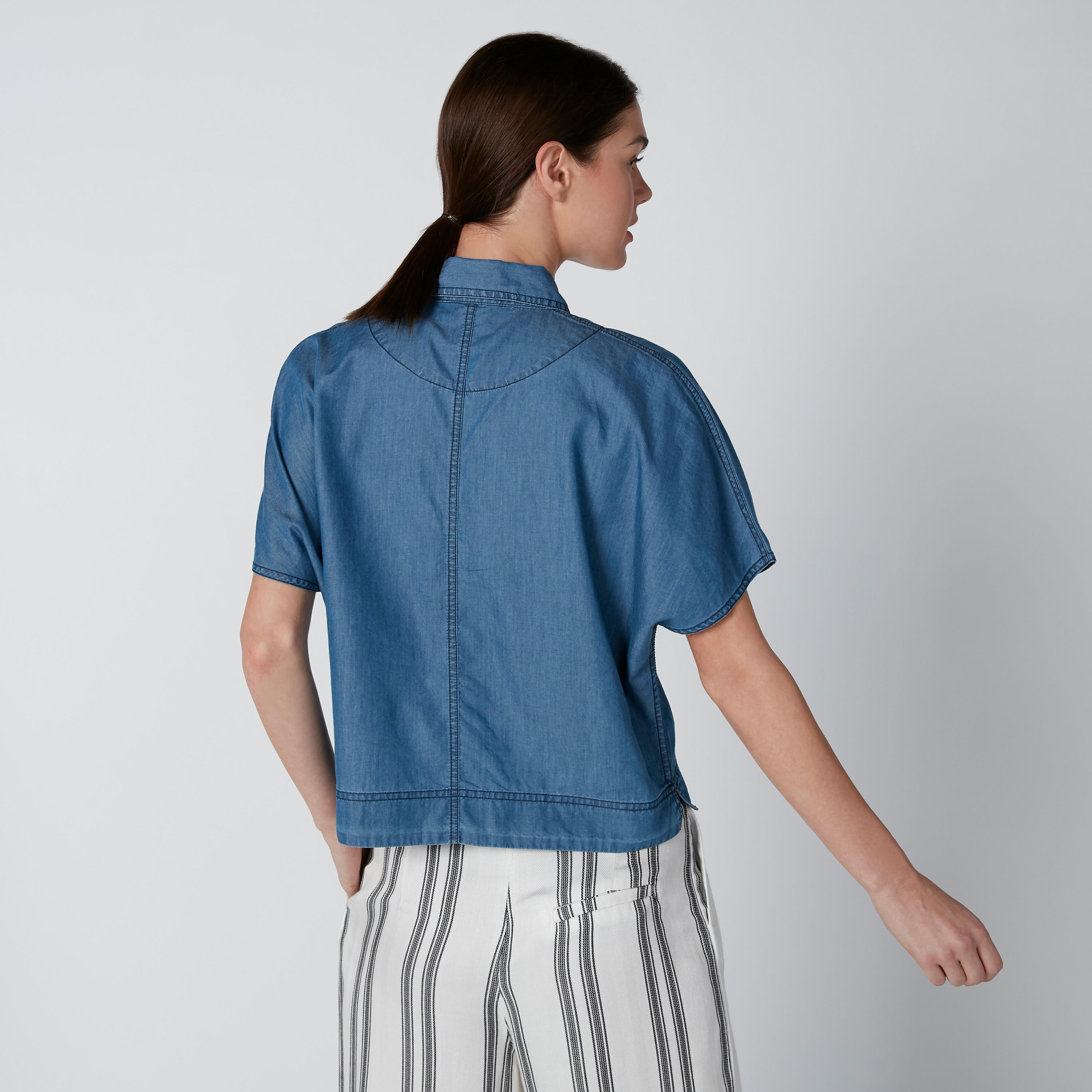 قميص بأكمام متصلة وجيوب-women-clothing-shirtsandblouses-shirts-image-2